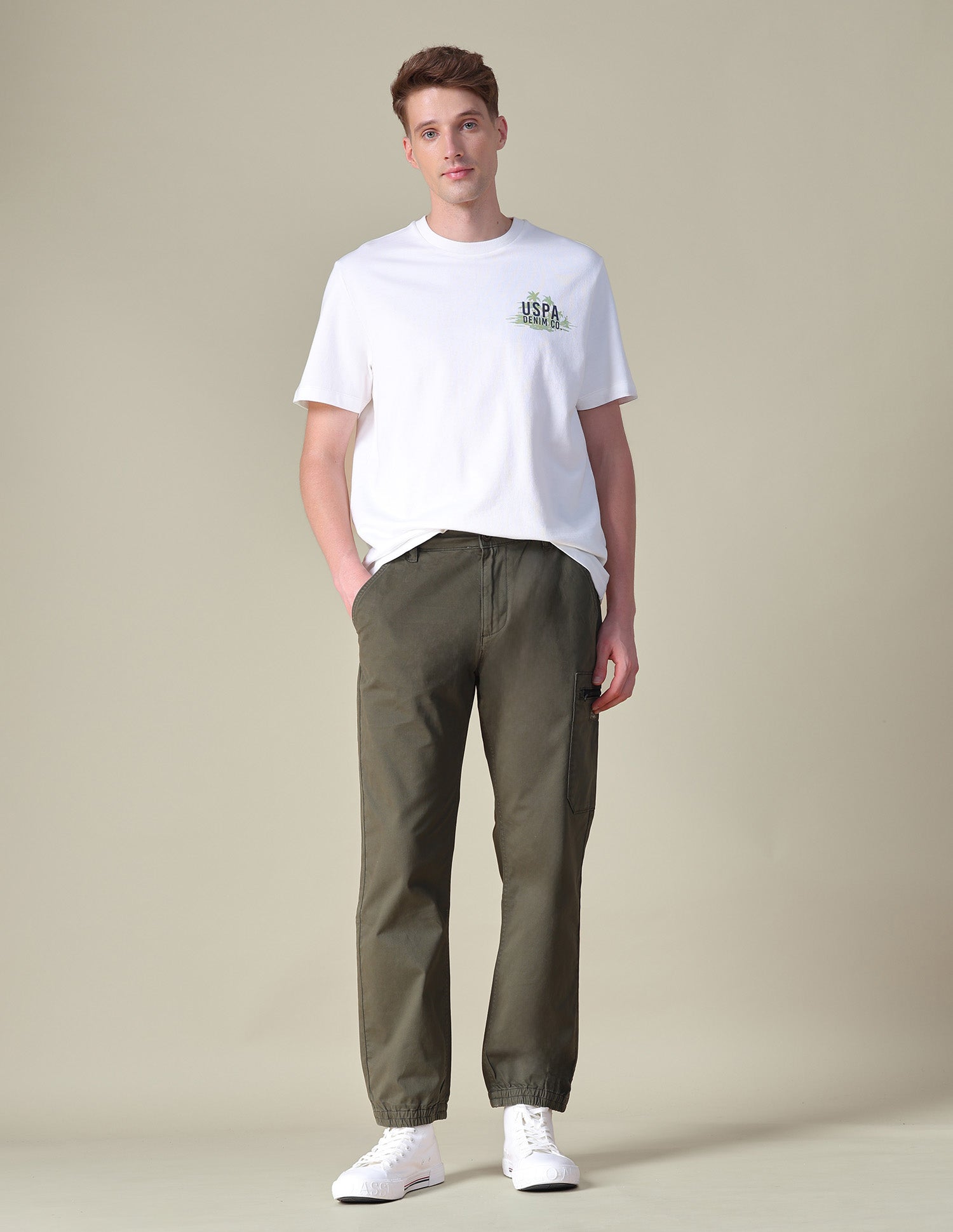 Graphic Brand Printed Relaxed Fit T-Shirt Ivory - U.S. POLO ASSN. | Large