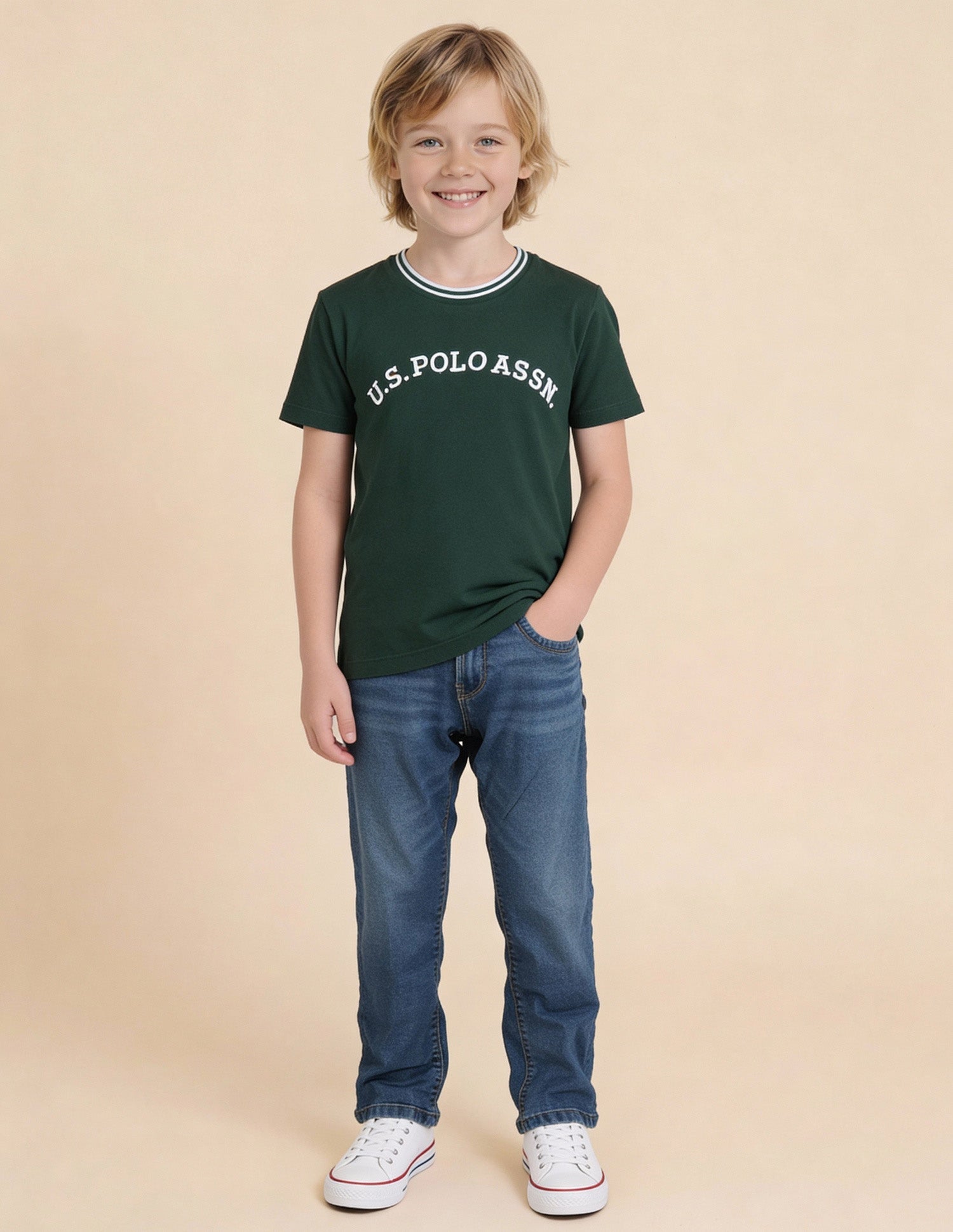 Brand Embroidered Regular Fit T-Shirt Dark Green - U.S. Polo Assn. India | Large