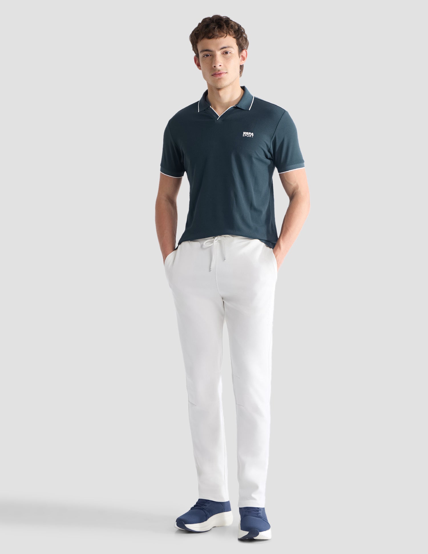 Solid Slim Fit Active Polo Shirt Teal - U.S. Polo Assn. India | Large