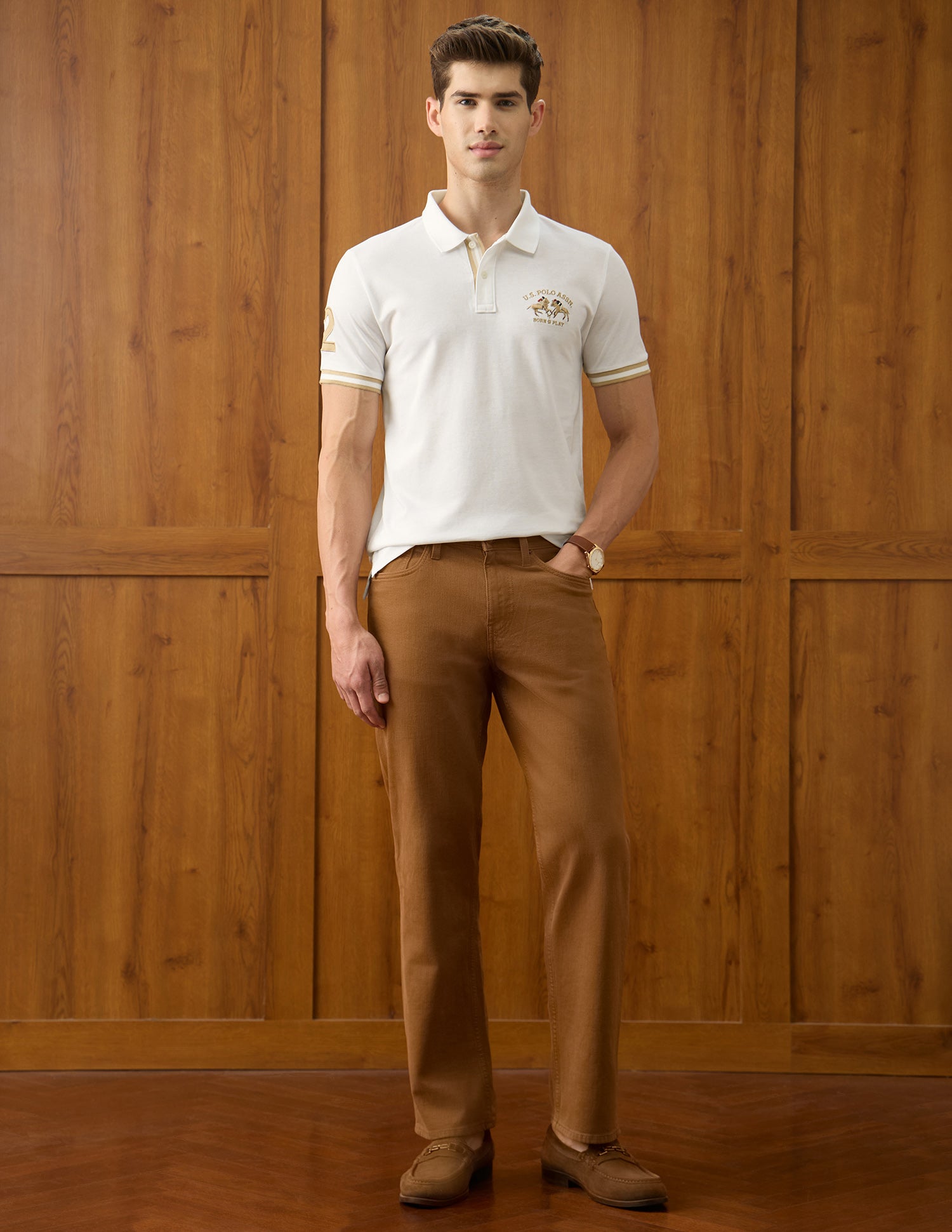 Solid Slim Fit Polo Shirt White - U.S. Polo Assn. India | Large