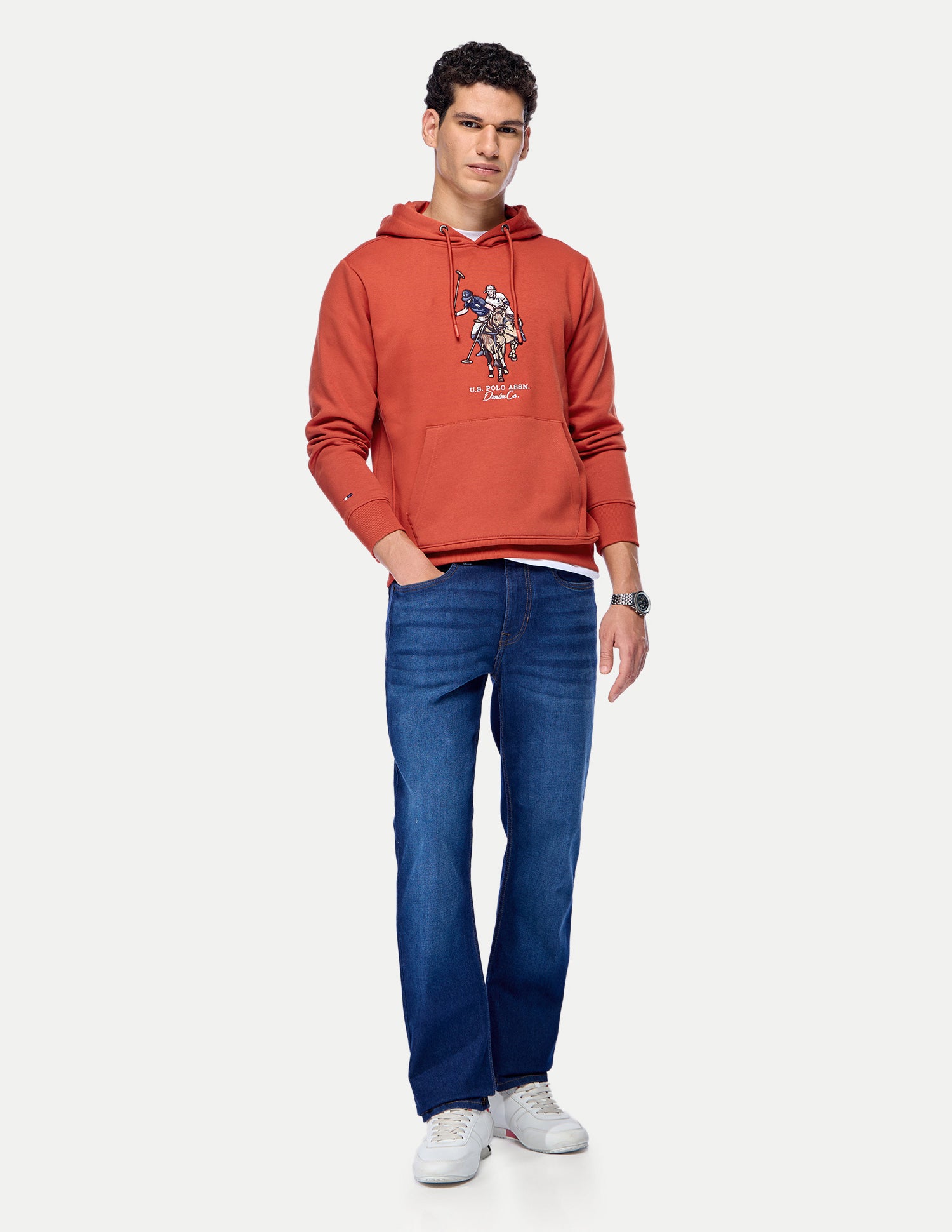 Brand Applique Regular Fit Sweatshirt Rust - U.S. Polo Assn. India | Large