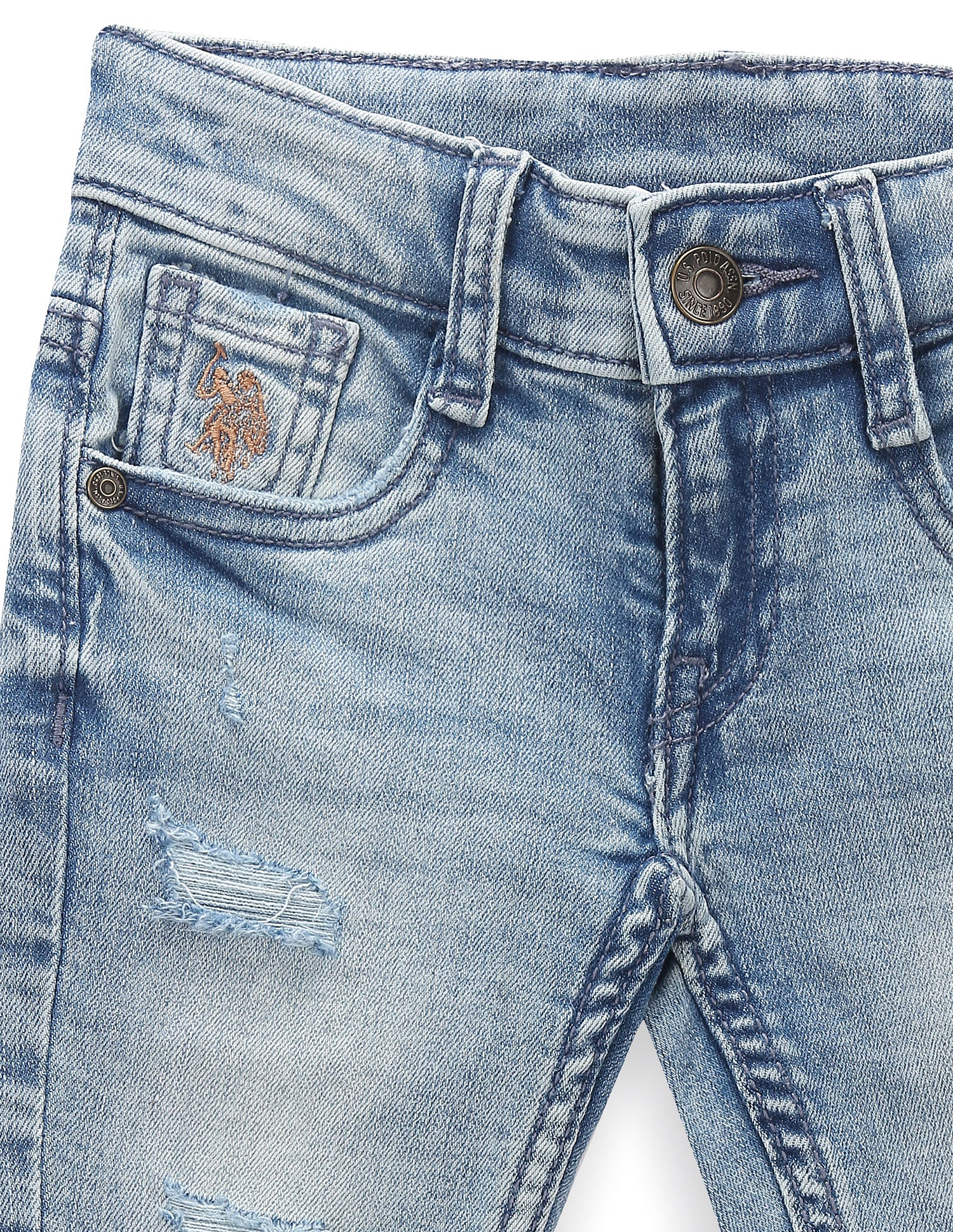 Boys Distressed Jeans Blue - U.S. POLO ASSN. | Large