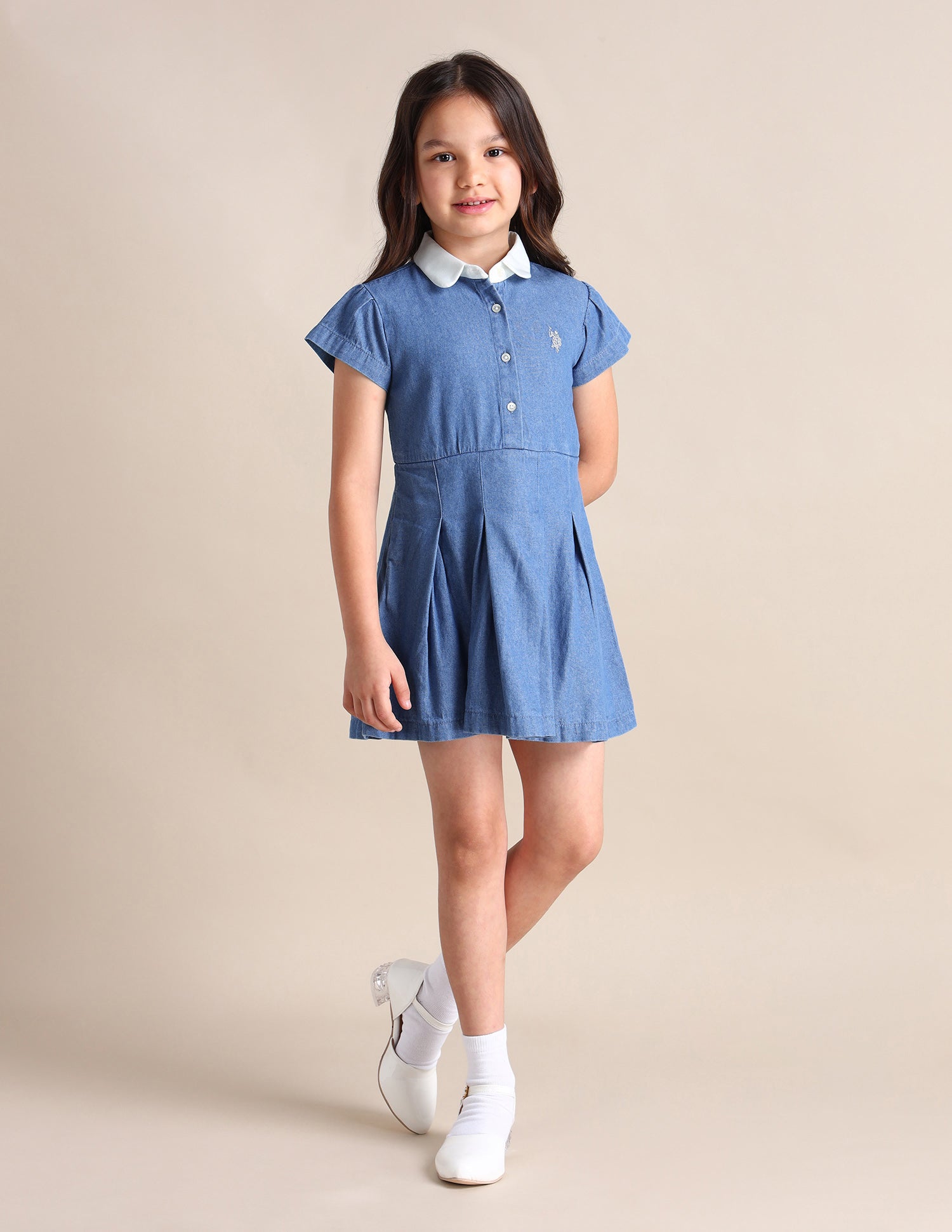 Girls Denim Shirt Dress Blue - U.S. Polo Assn. India | Large