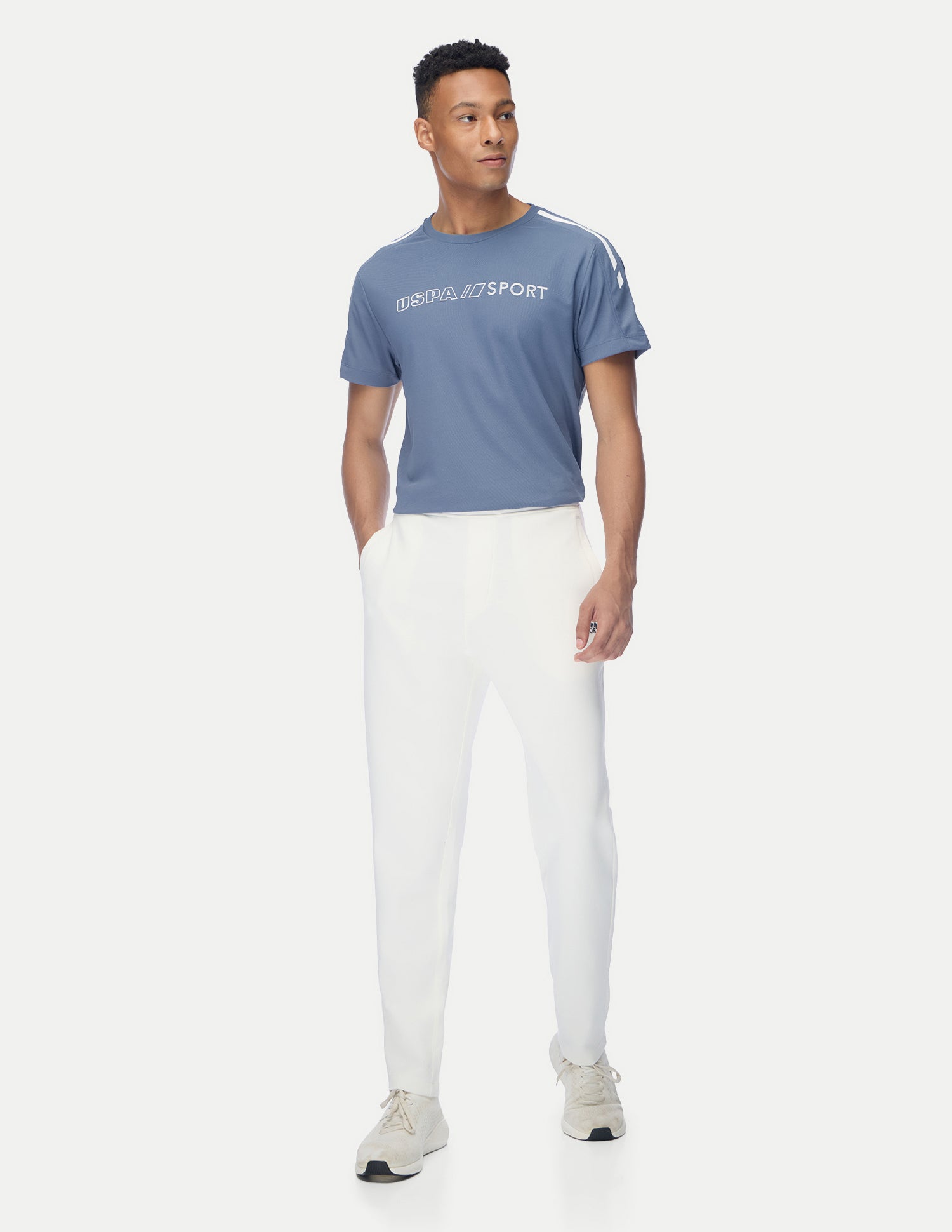 Brand Embossed Regular Fit Active T-Shirt Blue - U.S. Polo Assn. India | Large