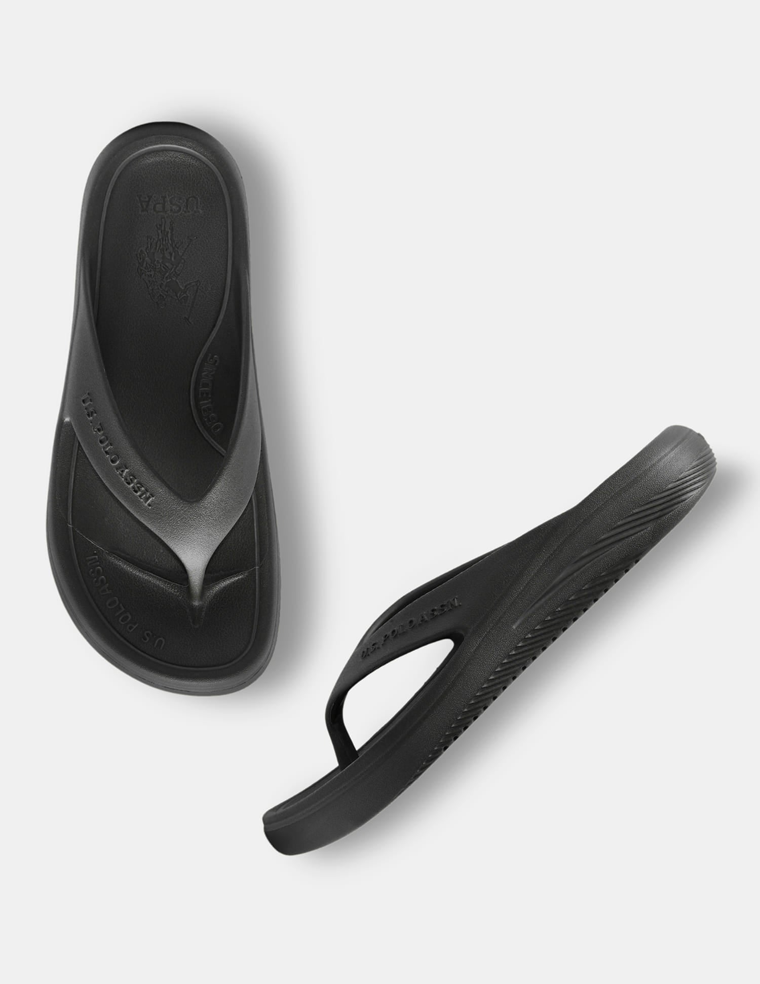 Men Cole V-Strap Flip Flops Black - U.S. Polo Assn. India | Large