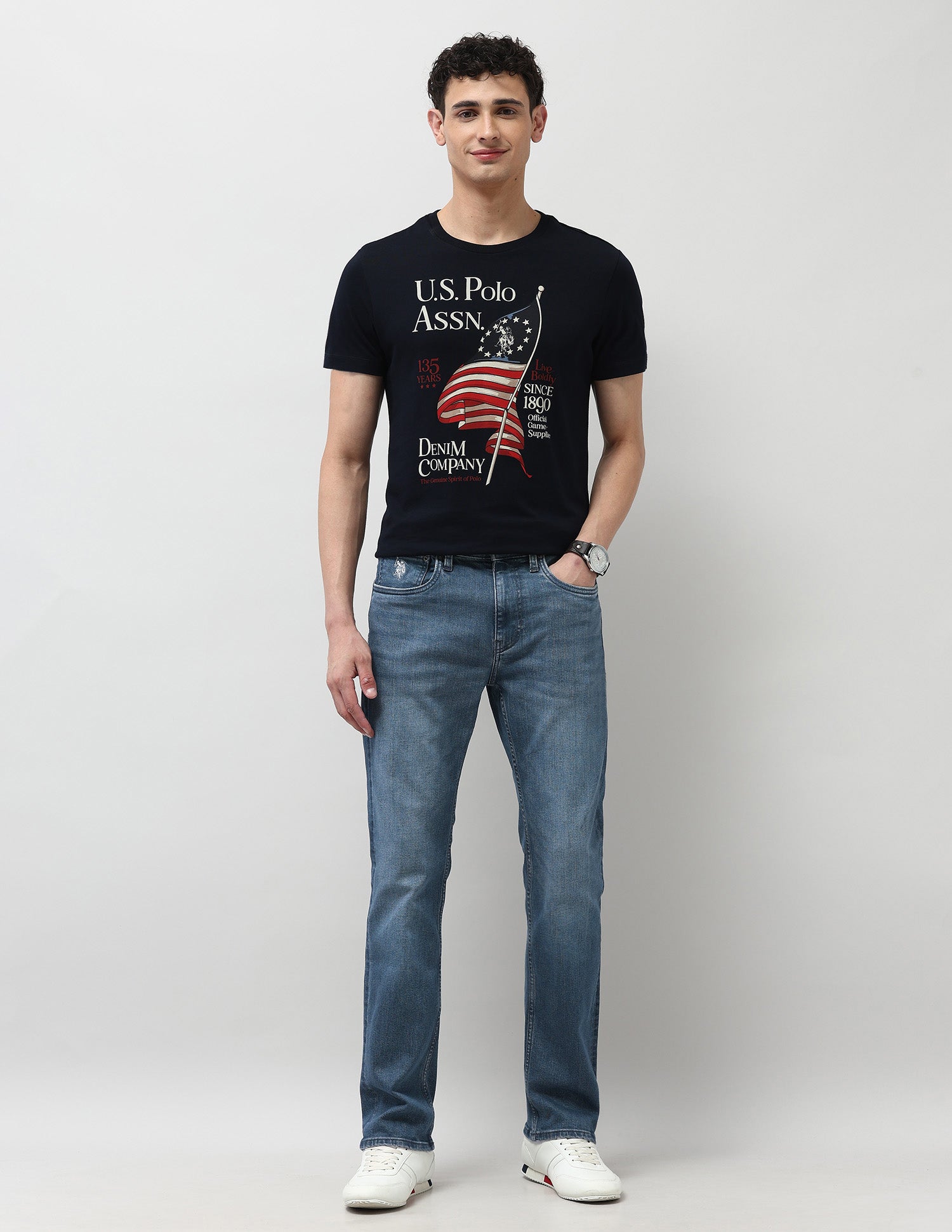 Harold Slim Straight Fit Blue Jeans Ms Wash - U.S. POLO ASSN. | Large