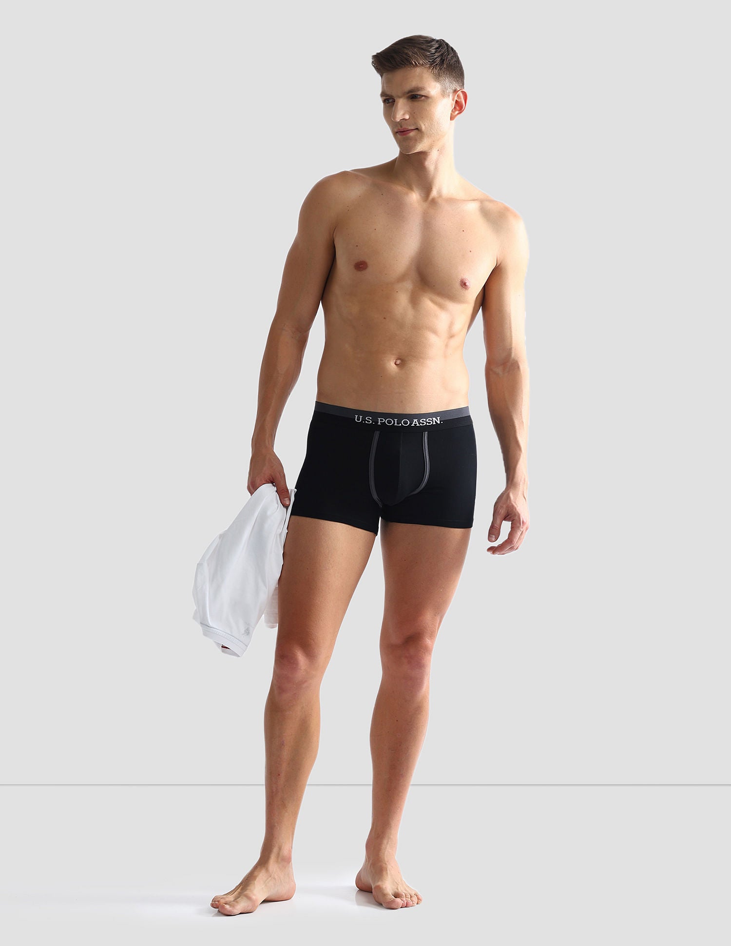 Dual Tone Cotton Stretch OET07 Trunks - Pack Of 2 Navy and Black - U.S. POLO ASSN. | Large