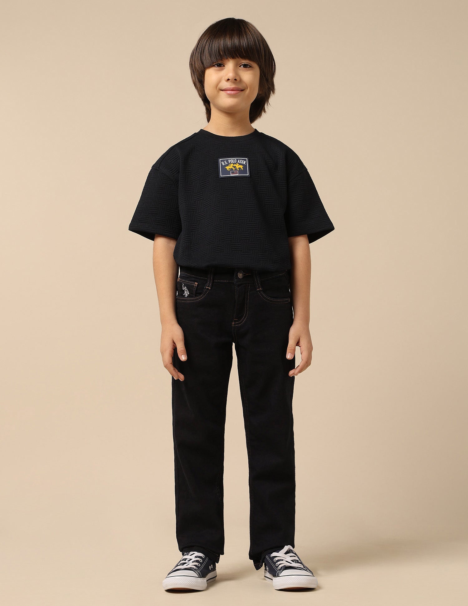 Boys Mid Rise Relaxed Fit Jeans Dark Wash - U.S. POLO ASSN. | Large