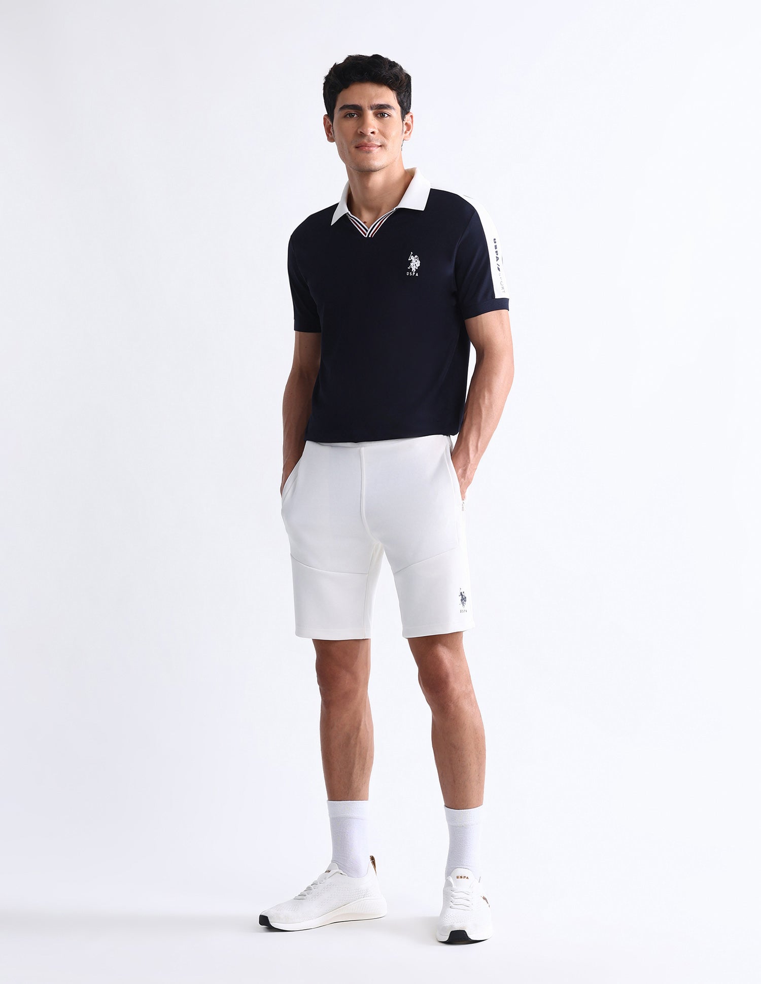 Solid Slim Fit Polo Shirt Navy - U.S. Polo Assn. India | Large