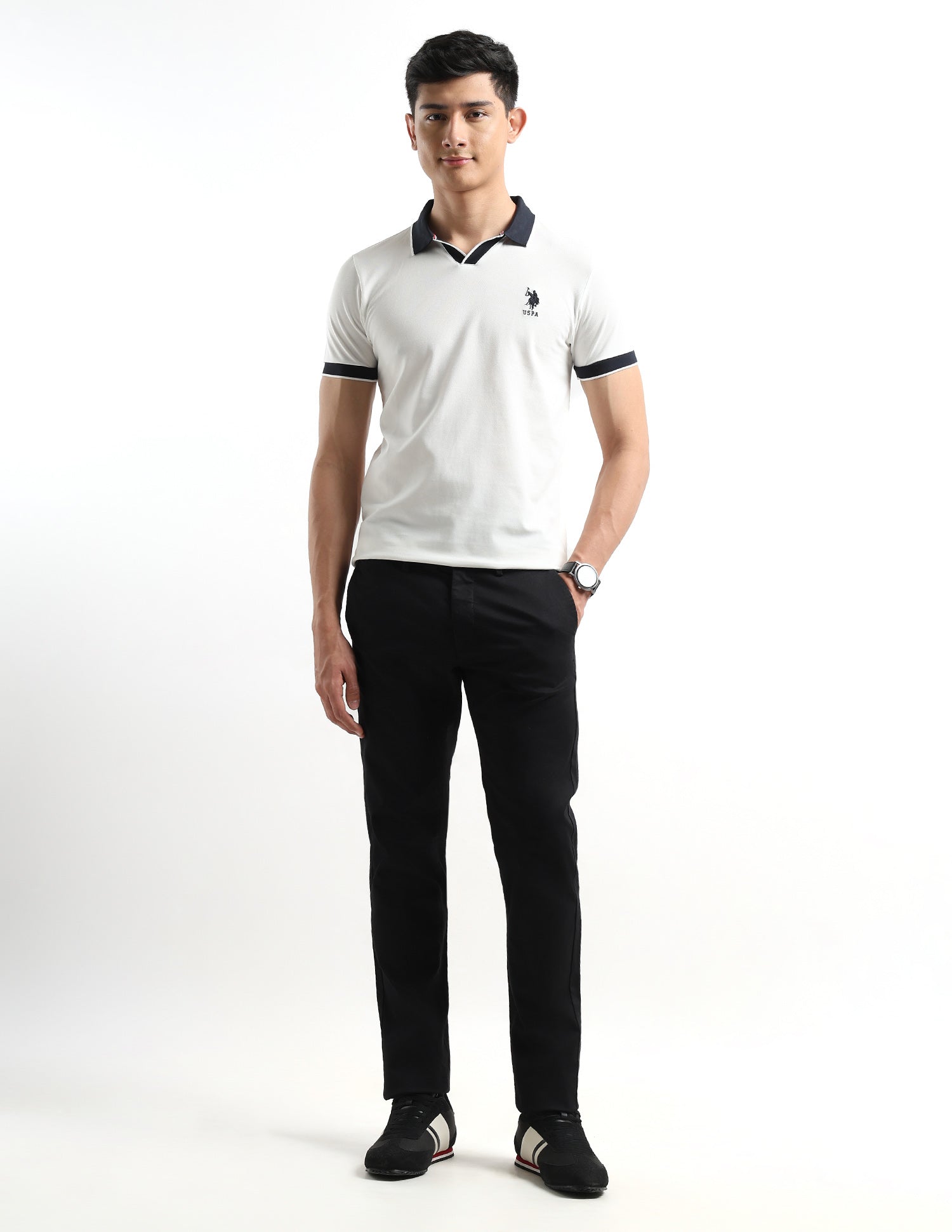 Regular Fit Solid Polo Shirt White - U.S. POLO ASSN. | Large