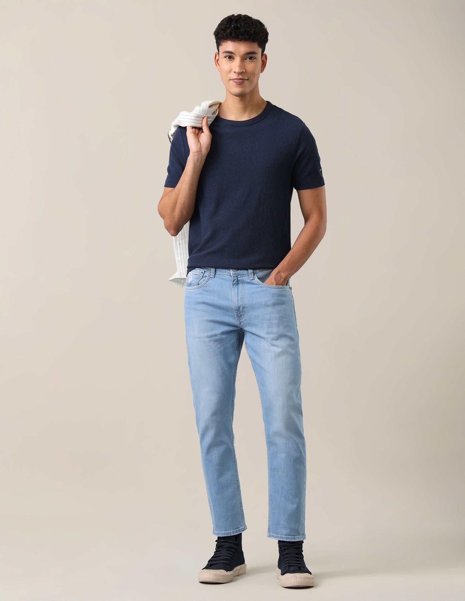 Cole Comfort Cropped Fit Blue Jeans Blue - U.S. Polo Assn. India | Large