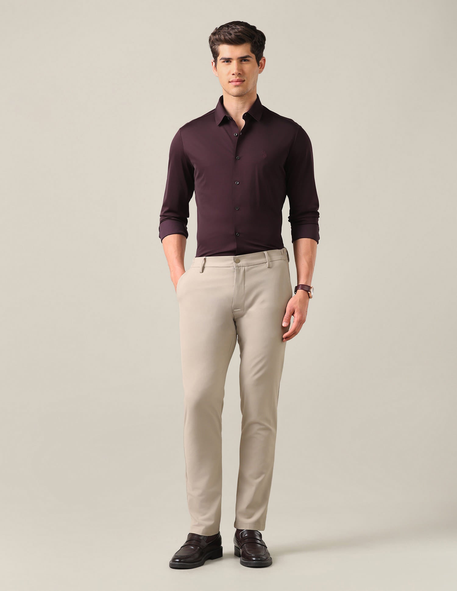 Tailored Fit Knitted Shirt Red - U.S. Polo Assn. India | Large