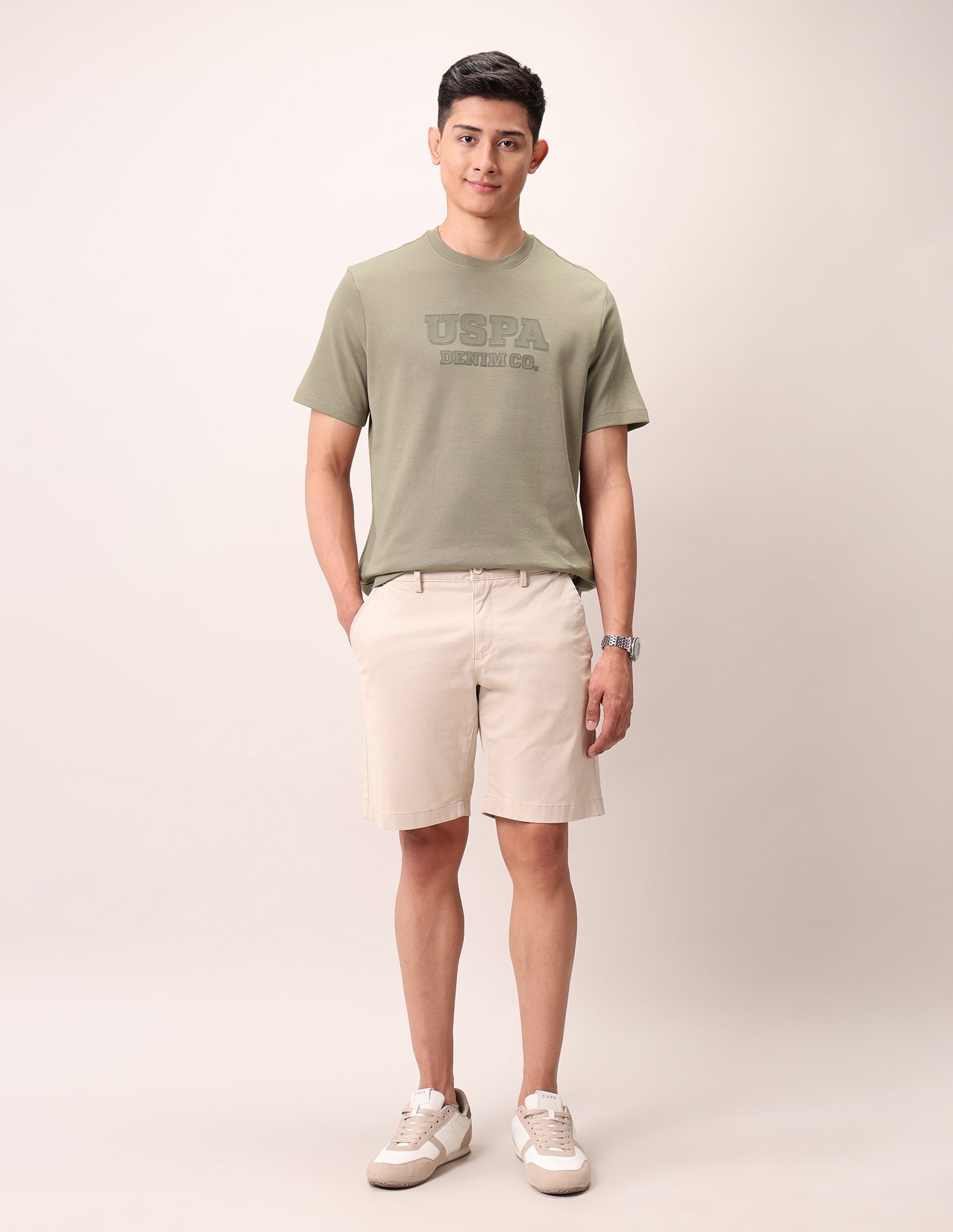 Relaxed Fit Outdoor T-Shirt Beige - U.S. Polo Assn. India | Large