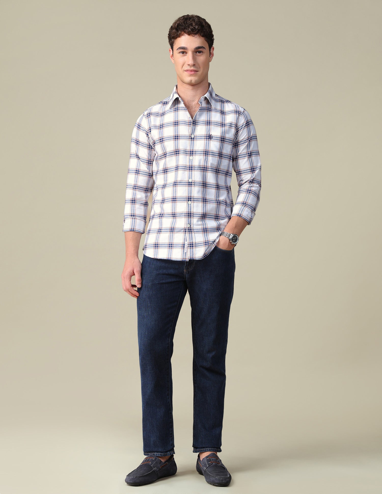 Tartan Checked Oxford Shirt White - U.S. Polo Assn. India | Large