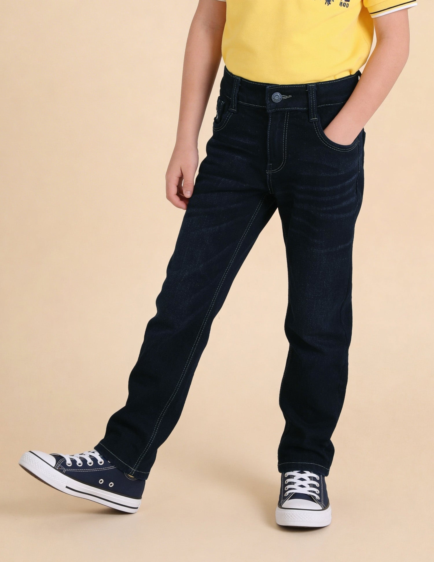 Whiskered Relaxed Fit Jeans Dark Blue - U.S. Polo Assn. India | Large