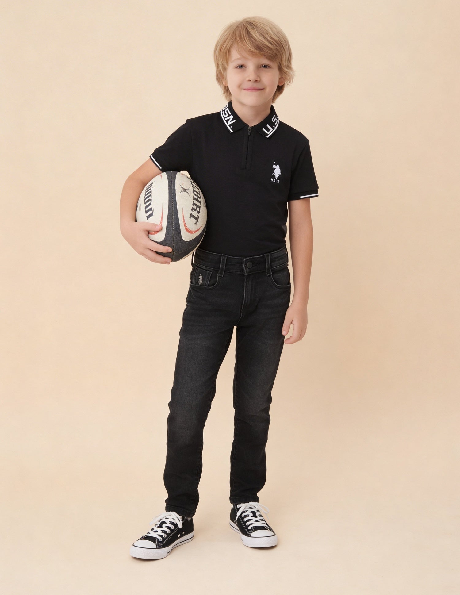 Slim Fit Black Jeans Black - U.S. Polo Assn. India | Large