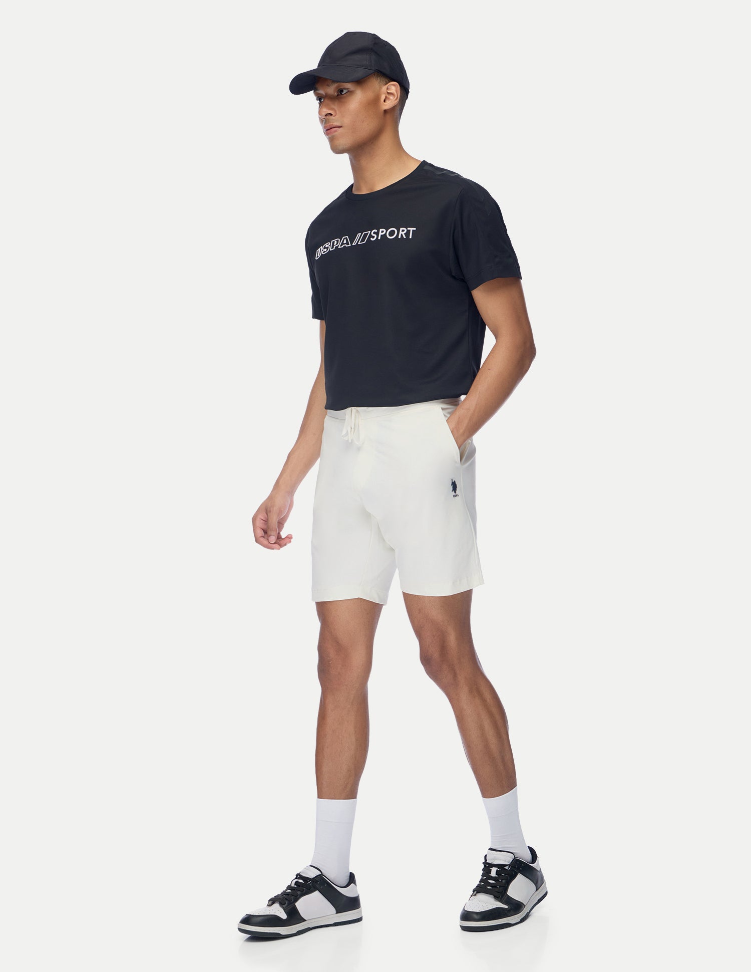 Mid Rise Regular Fit Active Shorts White - U.S. Polo Assn. India | Large