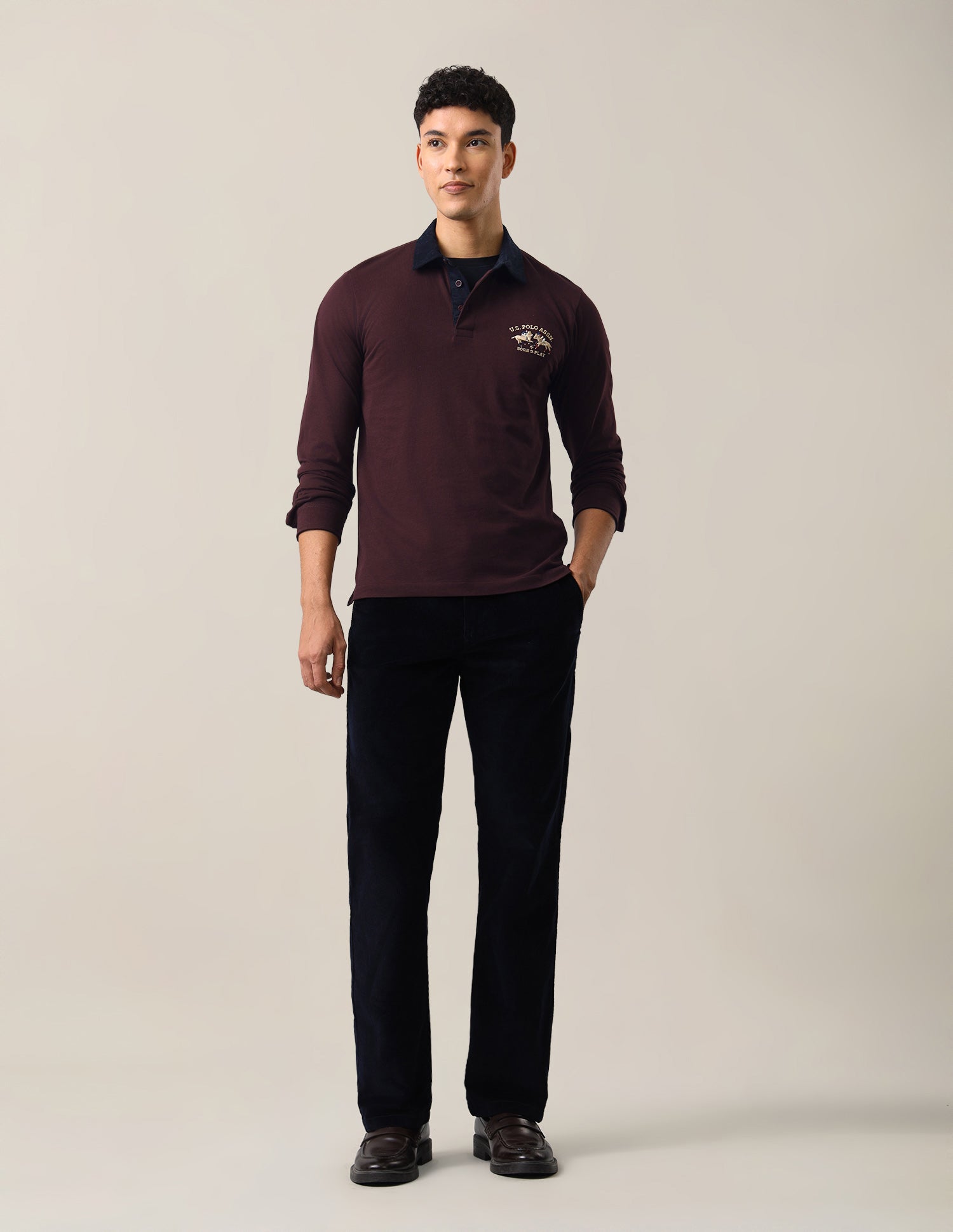Solid Slim Fit Polo Shirt Maroon - U.S. Polo Assn. India | Large