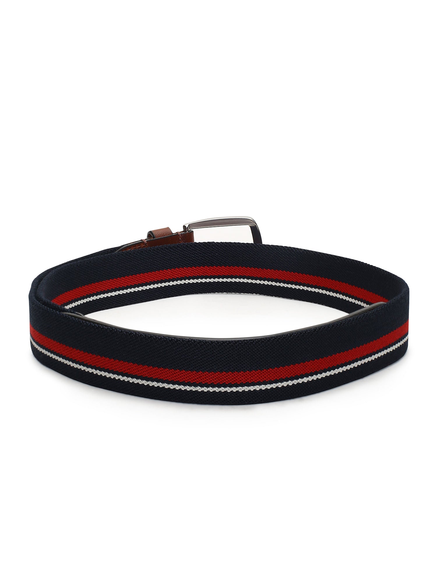 Striped Knit Belt Brown and Navy - U.S. POLO ASSN. | Large