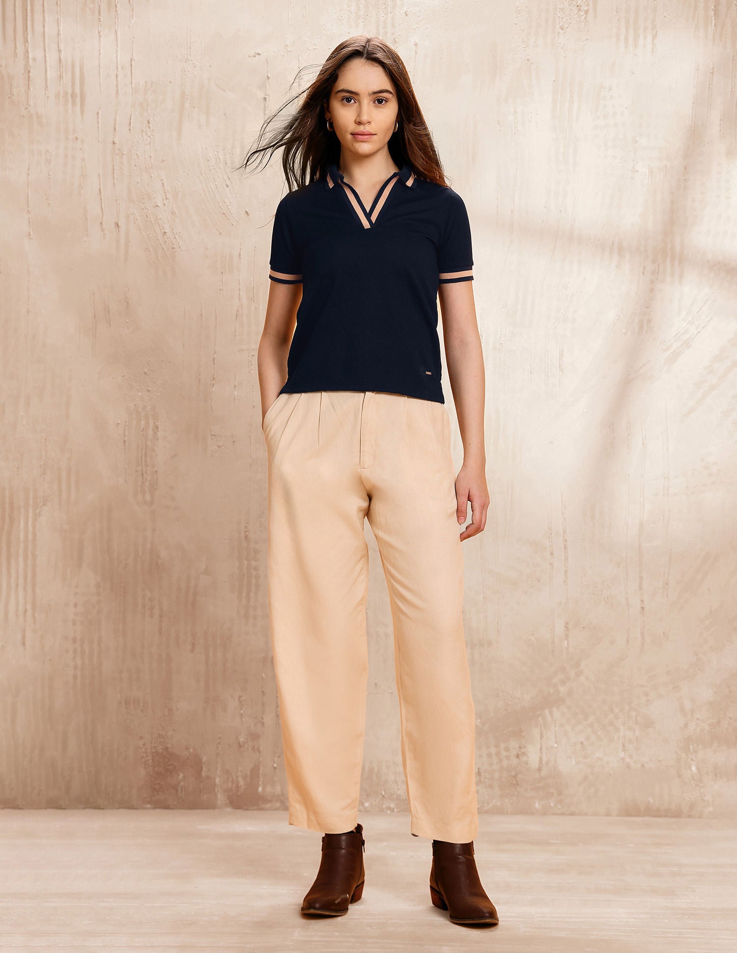Textured Regular Fit Polo Shirt Blue - U.S. Polo Assn. India | Large
