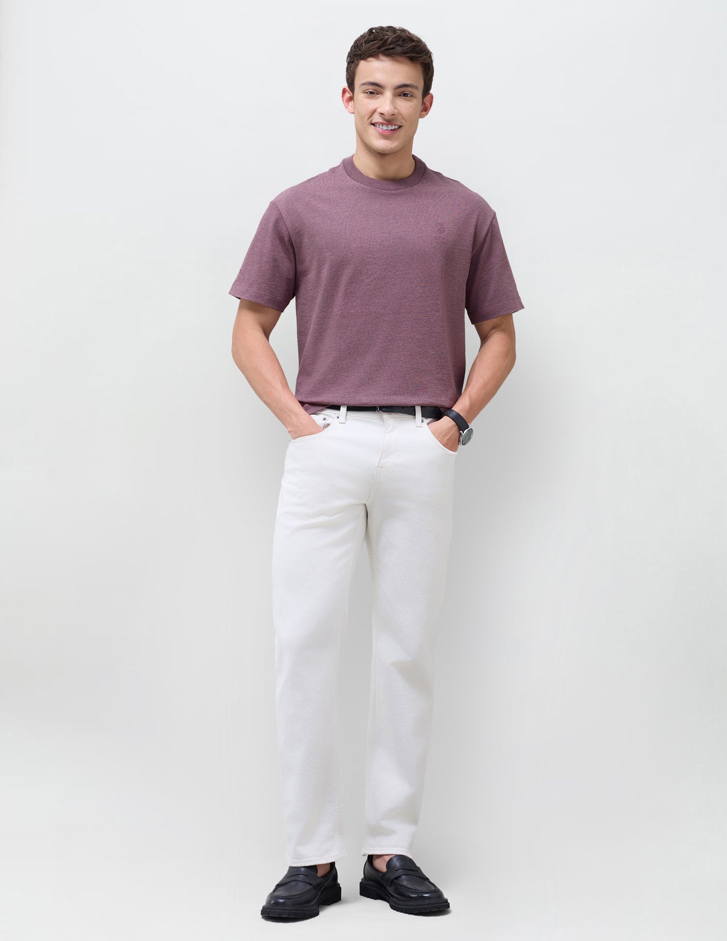 Solid Slim Fit T-Shirt Purple - U.S. Polo Assn. India | Large