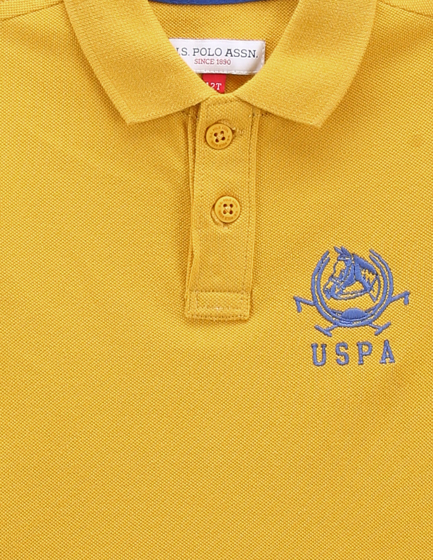 Boys Pure Cotton Polo Shirt Yellow - U.S. POLO ASSN. | Large