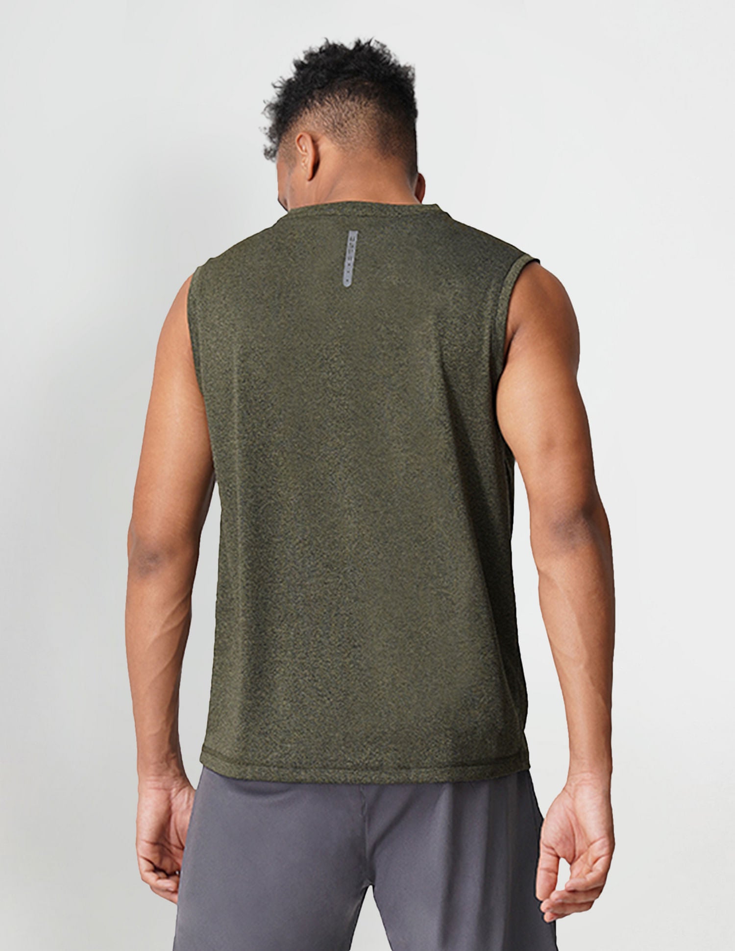 Sleeveless Brand Print Polyester I711 Vest - Pack Of 1 Olive Grey - U.S. POLO ASSN. | Large