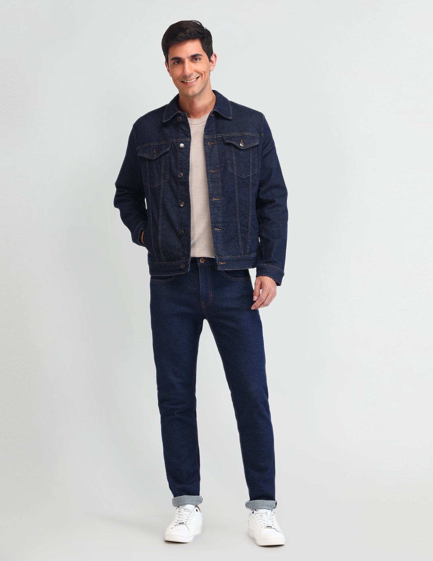 Solid Classic Fit Jacket Blue - U.S. Polo Assn. India | Large