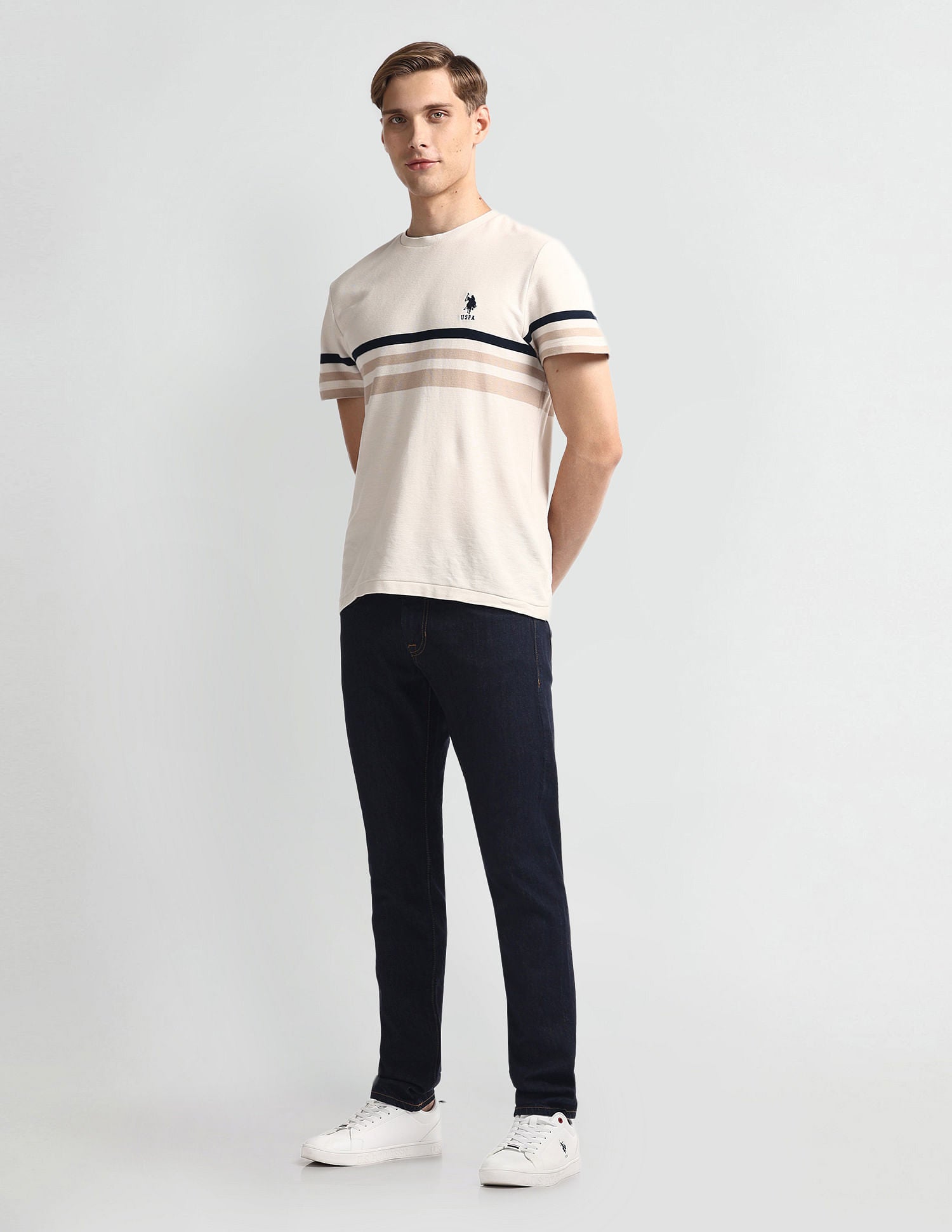 Brandon Slim Tapered Fit Blue Jeans Blue - U.S. Polo Assn. India | Large