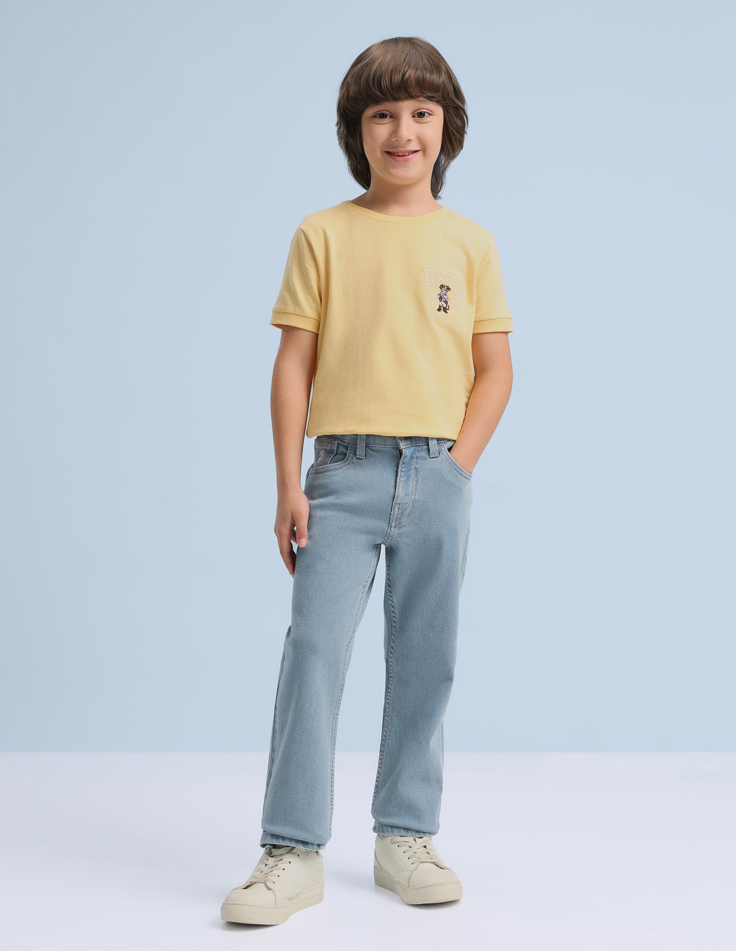 Harold Slim Straight Blue Jeans Light Indigo - U.S. Polo Assn. India | Large