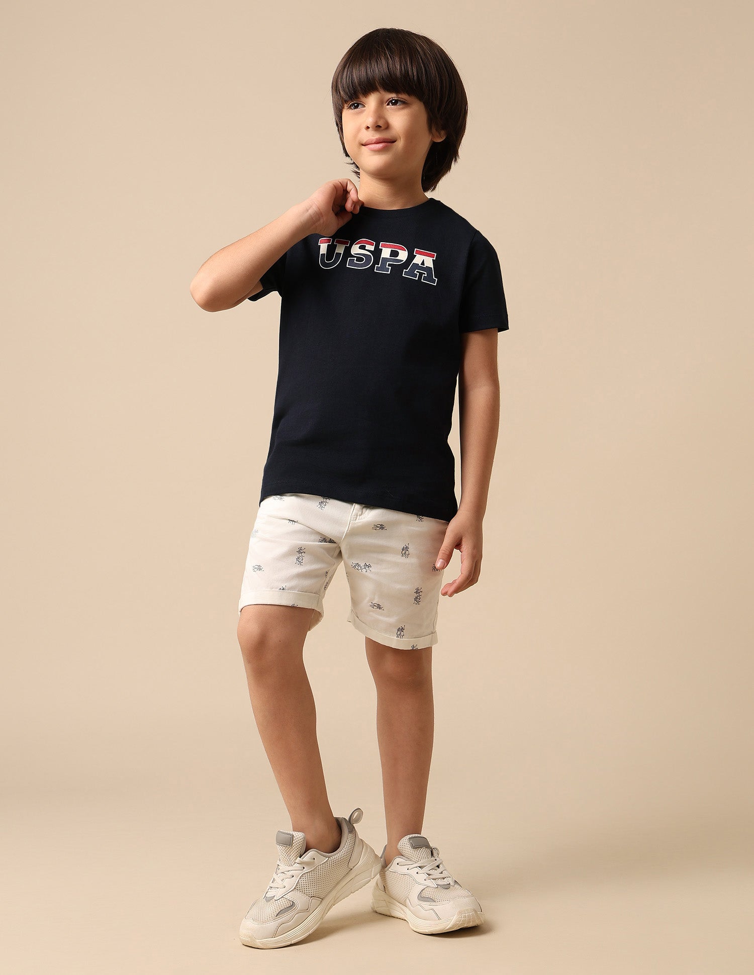 Boys Brand Printed Regular Fit T Shirt Navy - U.S. POLO ASSN. | Large