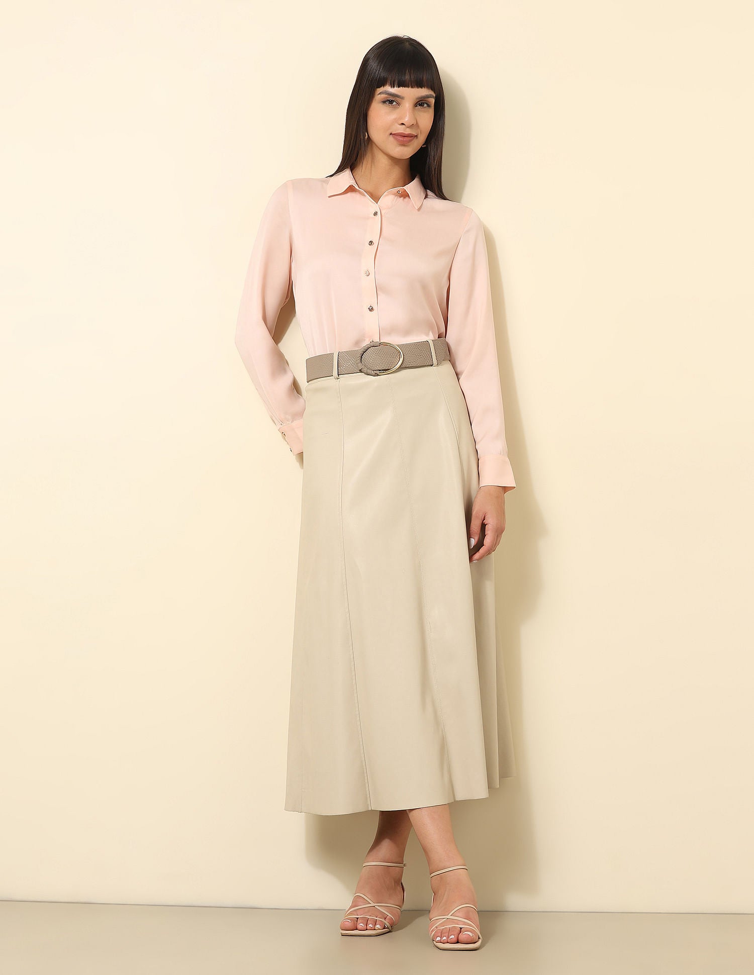 Satin Solid Shirt Peach - U.S. POLO ASSN. | Large