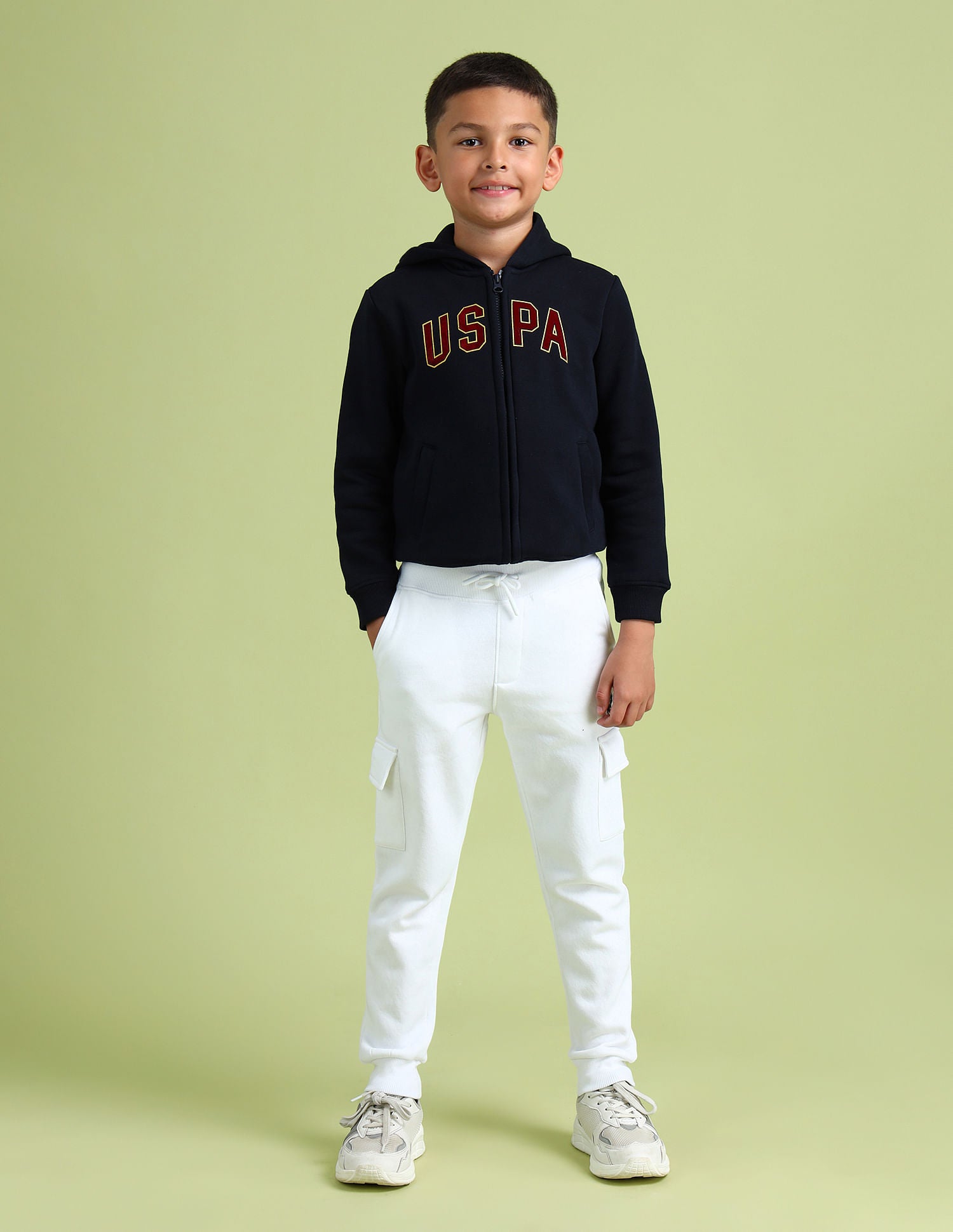 Regular Fit Solid Cargo Joggers White - U.S. POLO ASSN. | Large