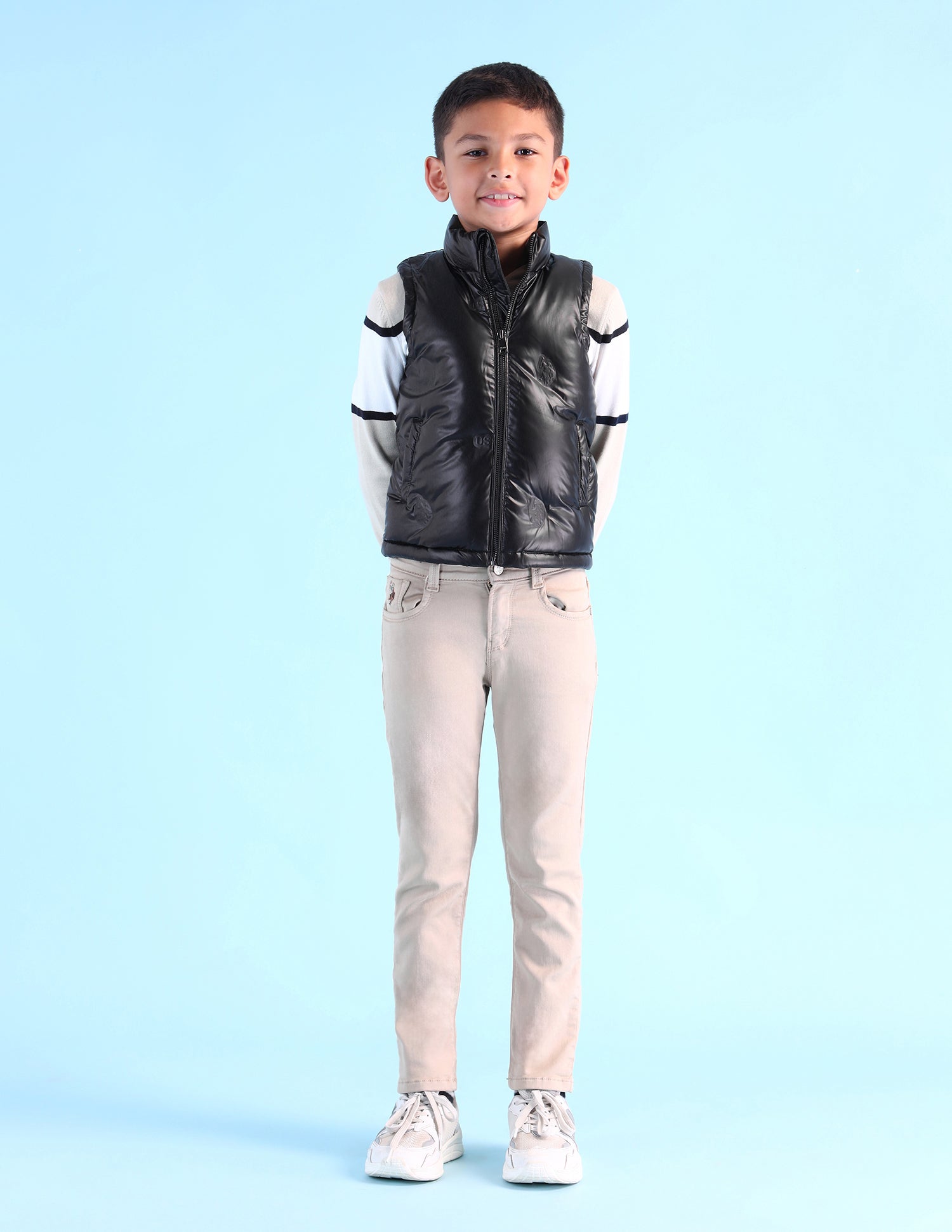 Boys Solid Regular Fit Jacket Black - U.S. POLO ASSN. | Large