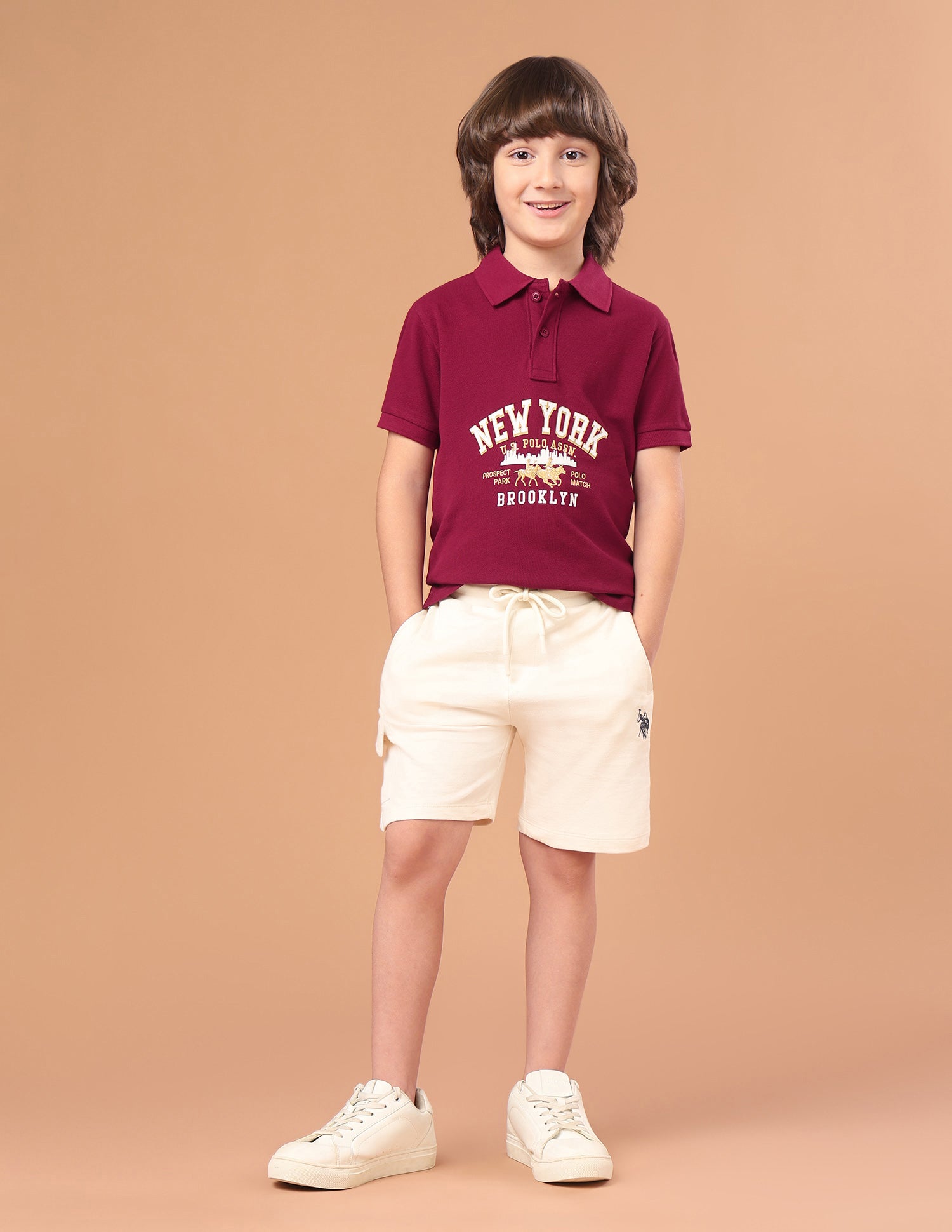 Brand Typographic Regular Fit Polo Shirt Maroon - U.S. Polo Assn. India | Large