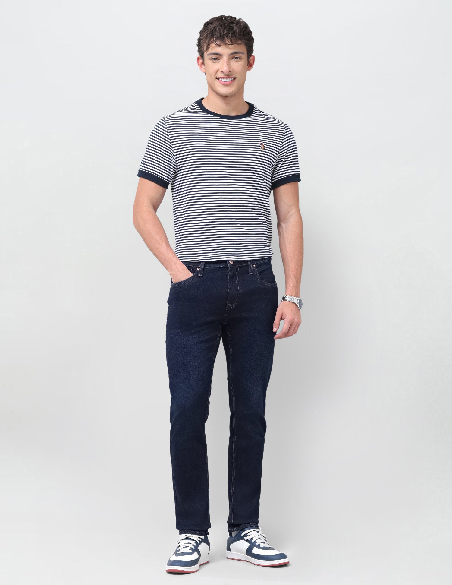 Brandon Slim-Tapered Fit Blue Jeans Dark Indigo - U.S. Polo Assn. India | Large
