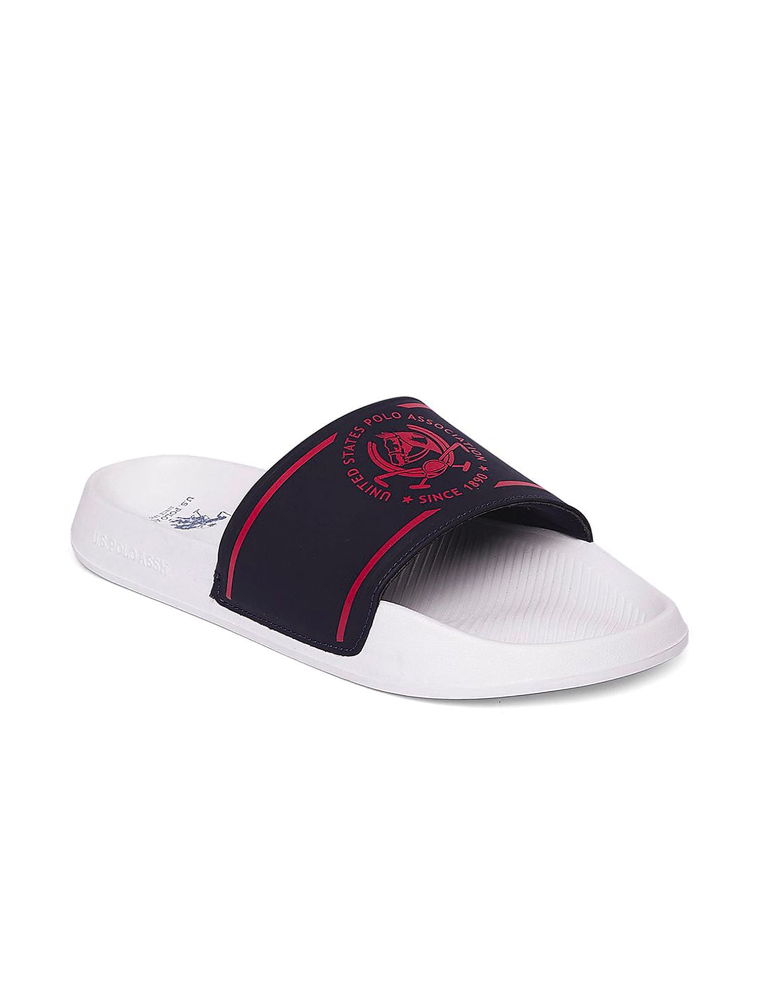 Men Brand Print Zane 4.0 Slides Blue - U.S. POLO ASSN. | Large