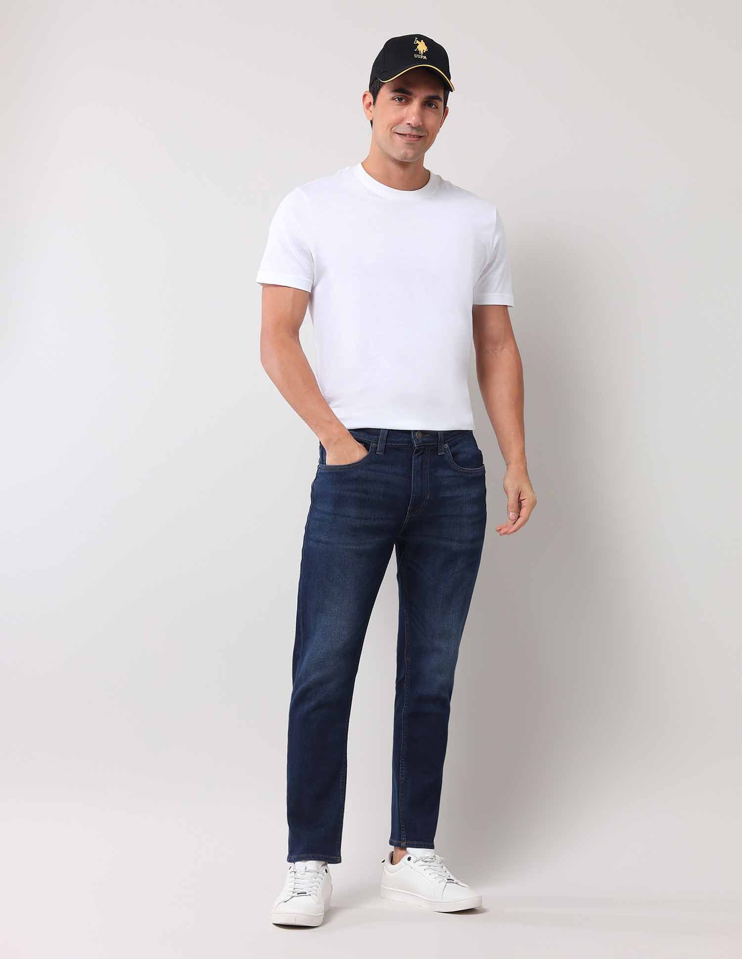 Cole Comfort Cropped Blue Jeans Dark Wash - U.S. Polo Assn. India | Large