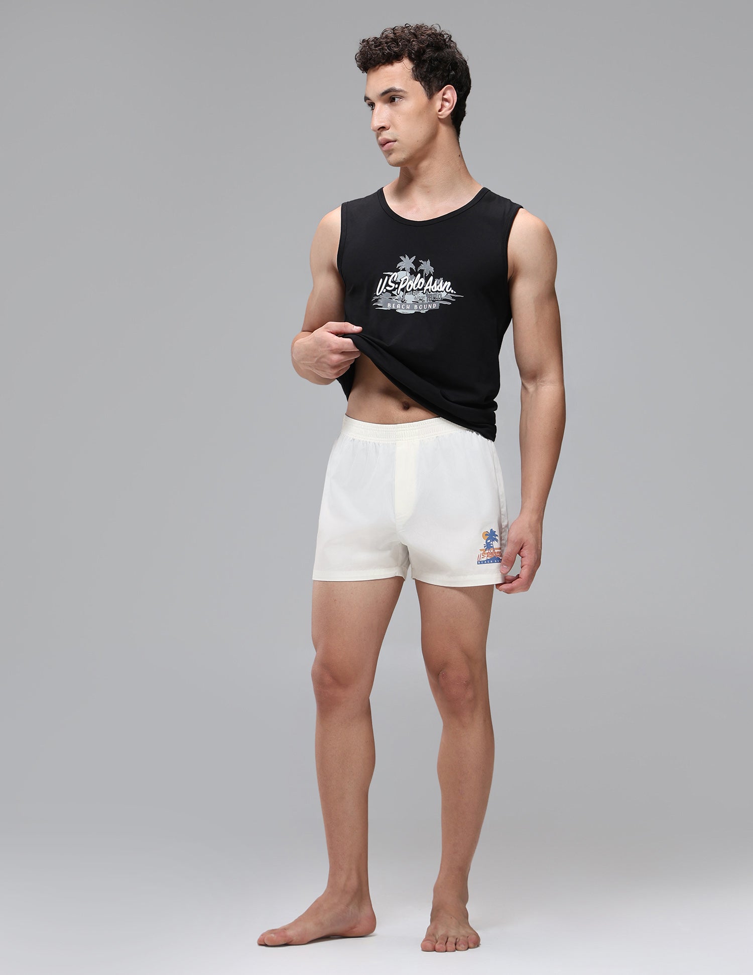 Pure Cotton Mid Rise OEX14 Boxers - Pack Of 1 Antique White - U.S. Polo Assn. India | Large