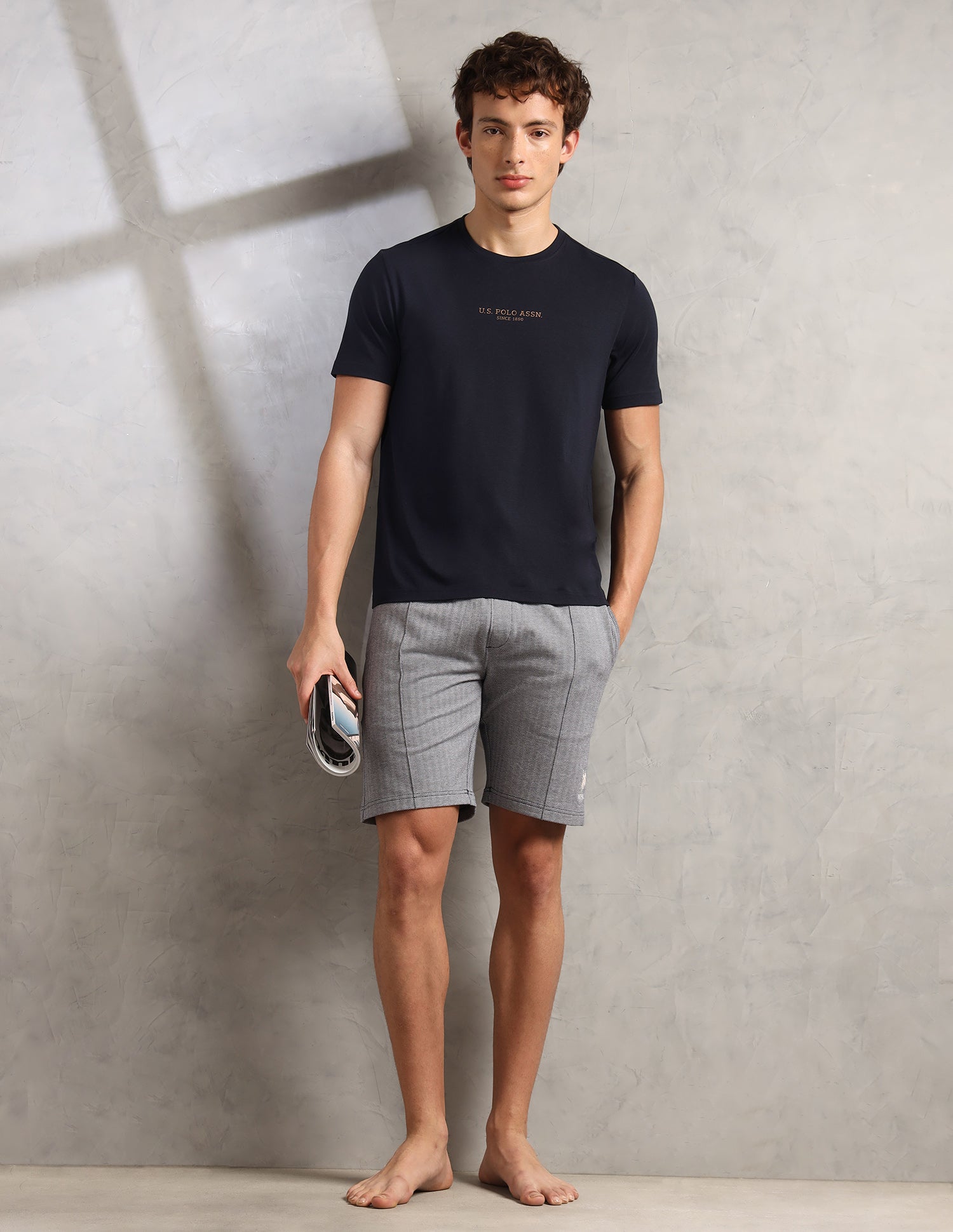 Comfort Relaxed Fit Breathable PE005-PL Lounge T-Shirt - Pack Of 1 Navy - U.S. Polo Assn. India | Large