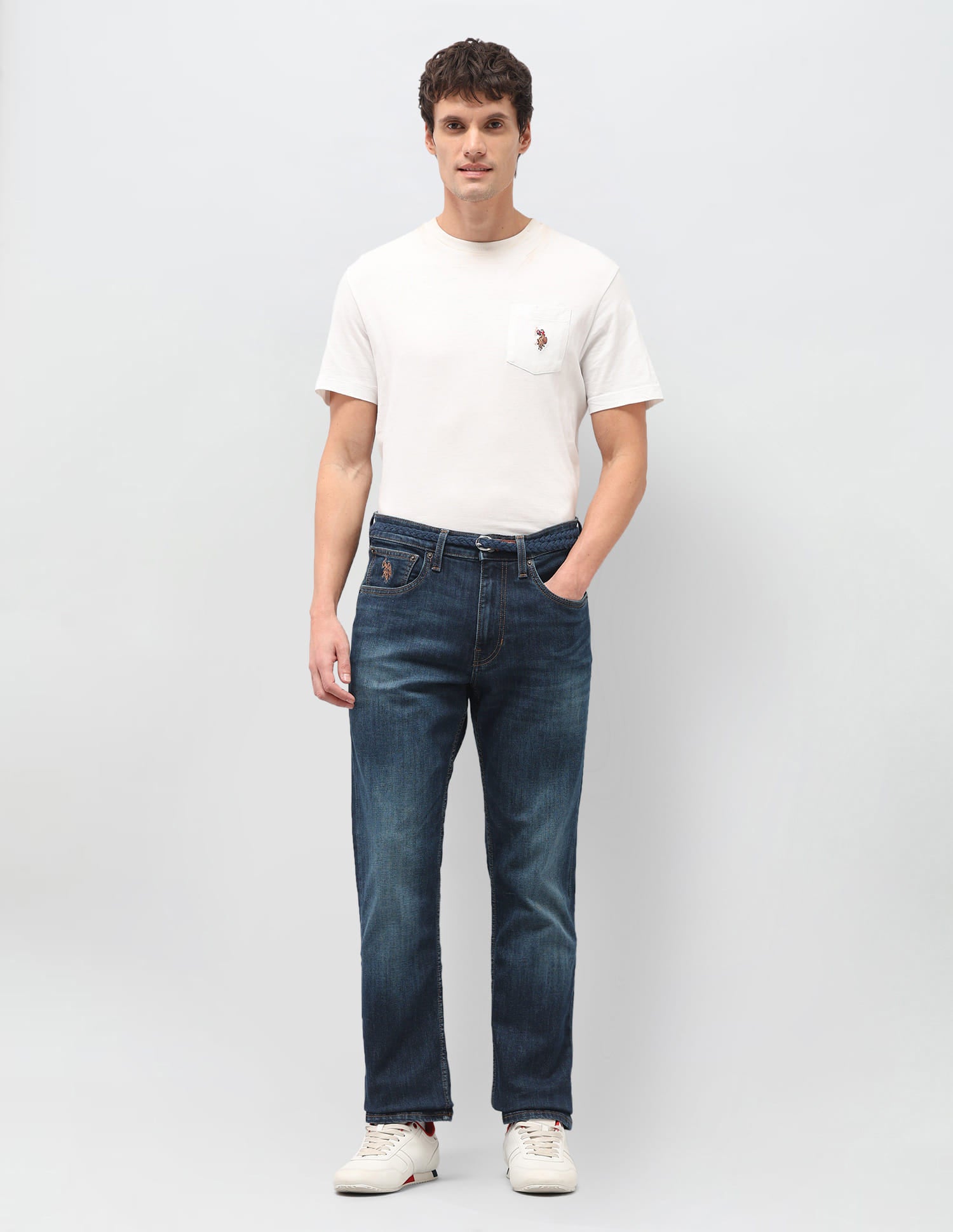 Solid Slim Fit Jeans Blue - U.S. Polo Assn. India | Large