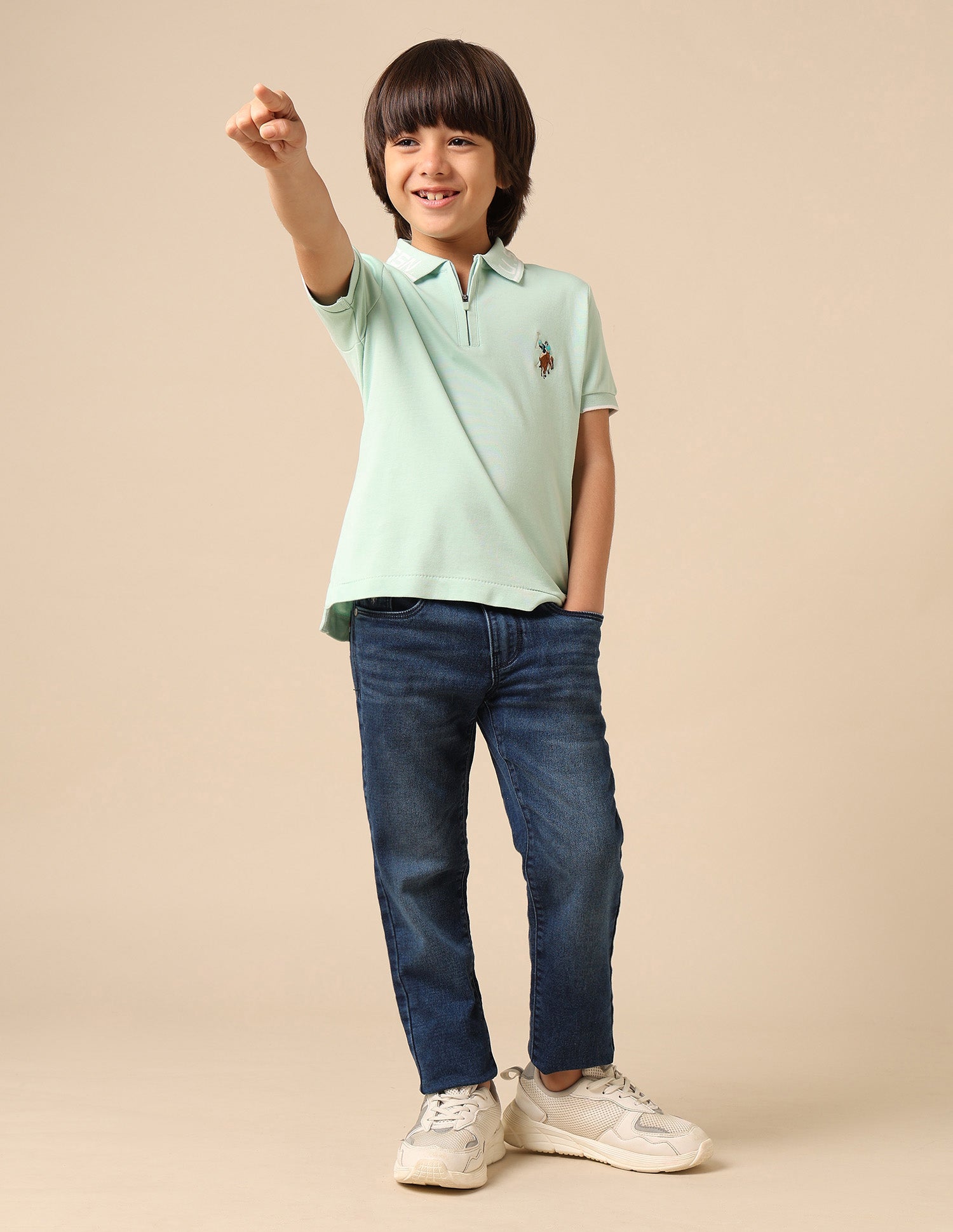 Boys Solid Pure Cotton Polo Shirt Mint - U.S. POLO ASSN. | Large