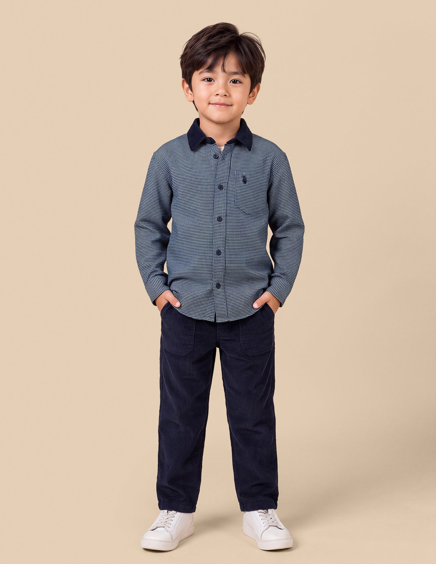 Houndstooth Twill Shirt Navy - U.S. Polo Assn. India | Large