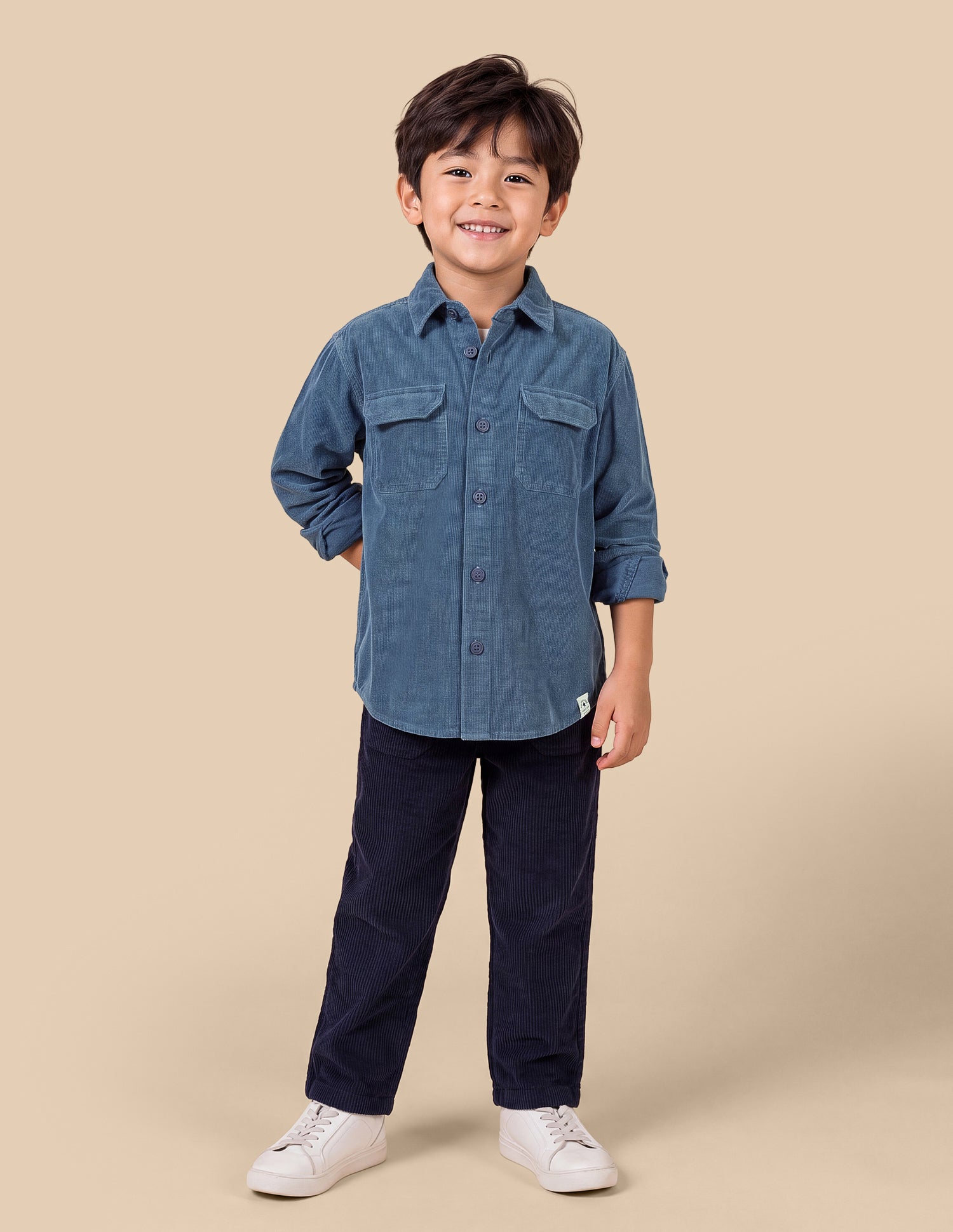 Boxy Fit Corduroy Shirt Indigo - U.S. Polo Assn. India | Large
