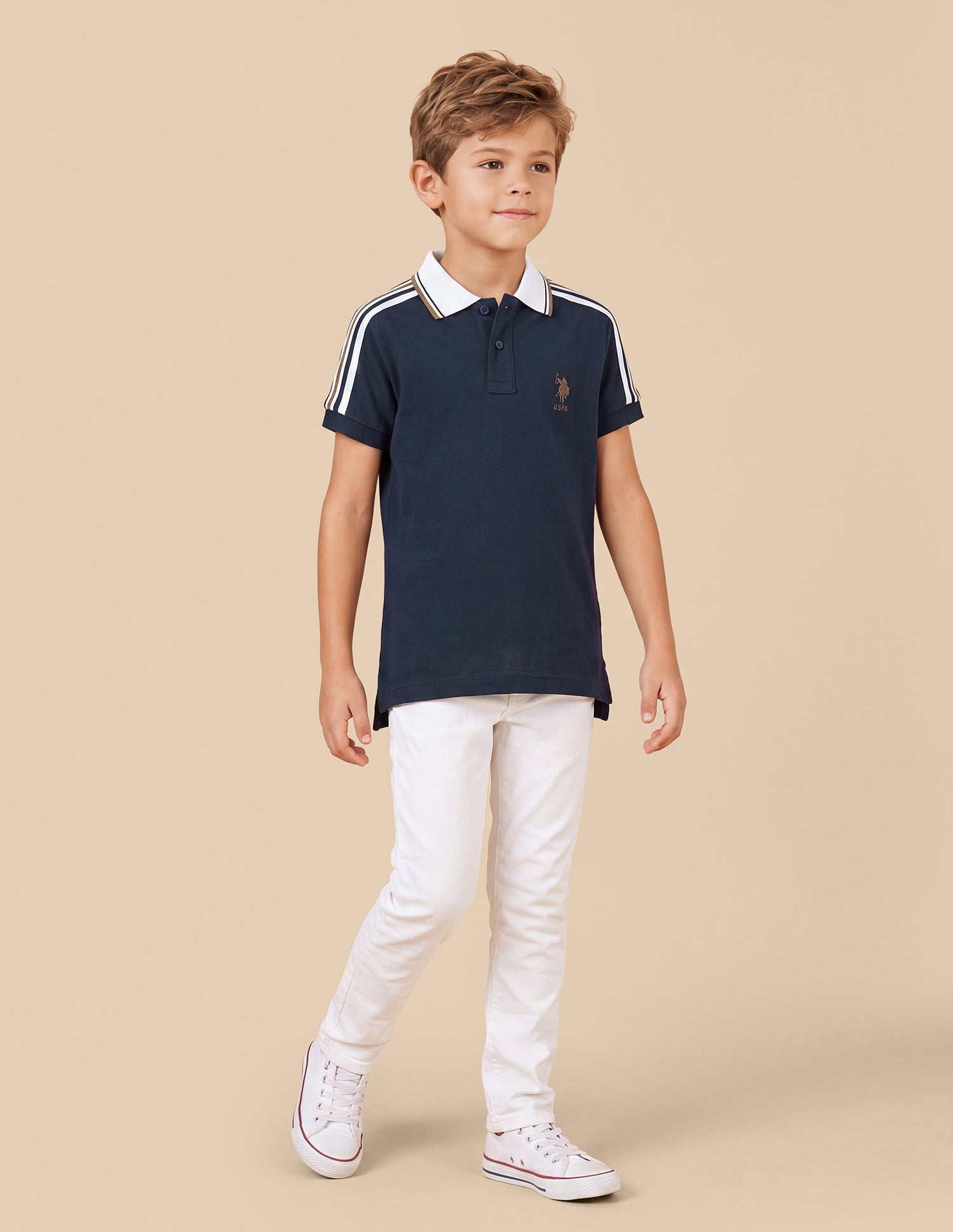 Solid Regular Fit Polo Shirt Navy - U.S. Polo Assn. India | Large