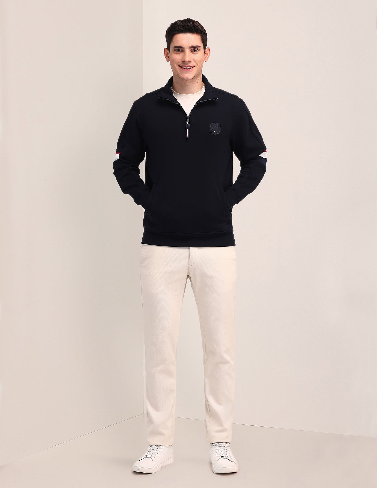 Regular Fit Solid Sweatshirt Navy - U.S. POLO ASSN. | Large