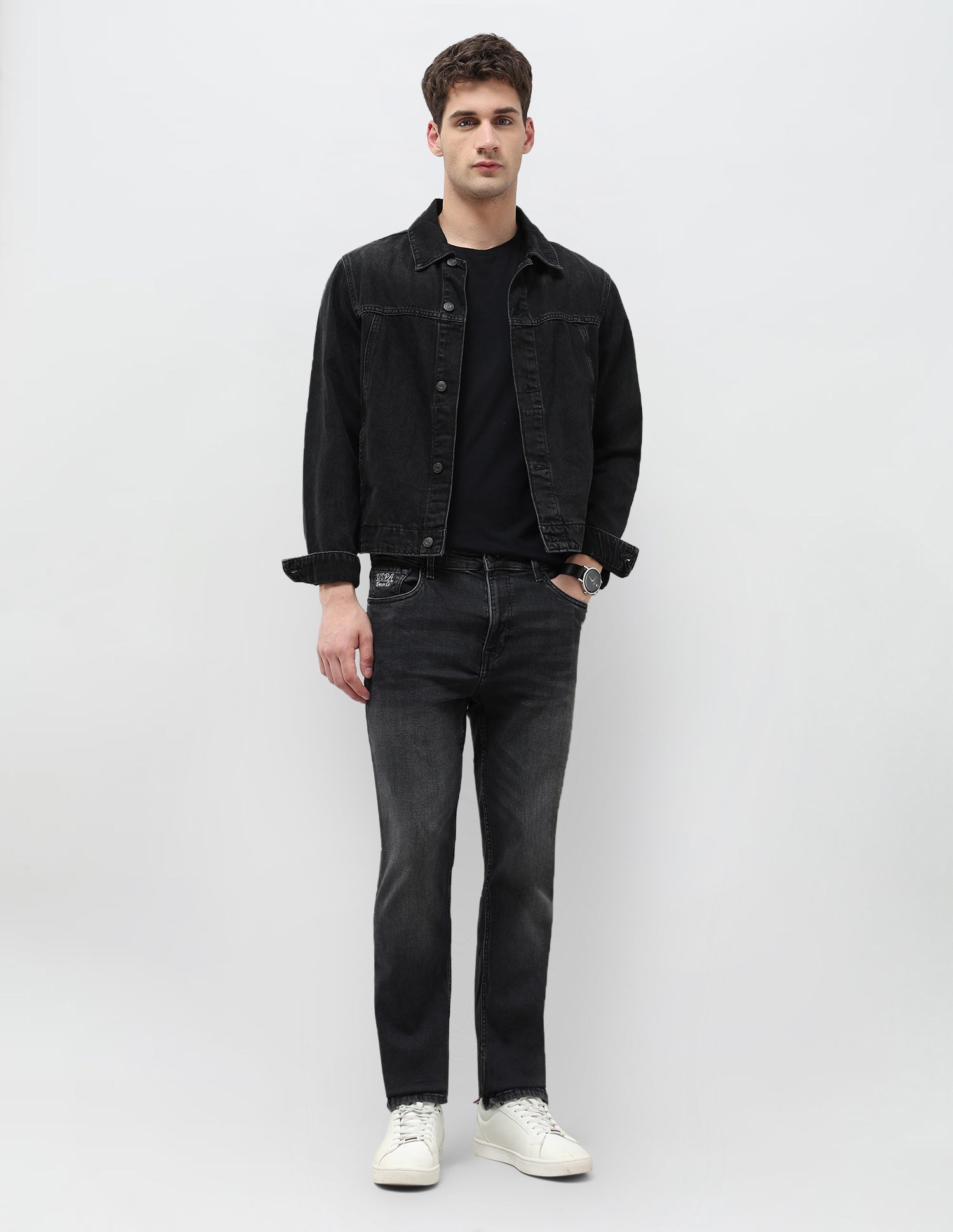 Harold Slim Straight Fit Black Jeans Black - U.S. POLO ASSN. | Large