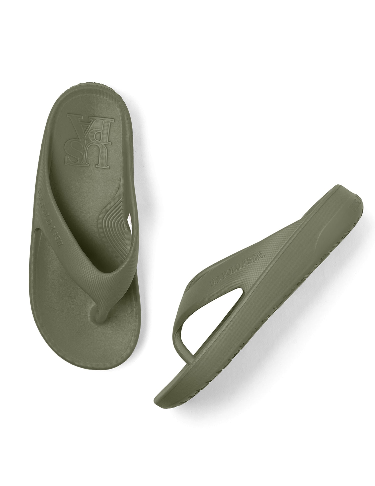 Men Axel Dk. Green Foam Walk Flip Flop Olive - U.S. Polo Assn. India | Large