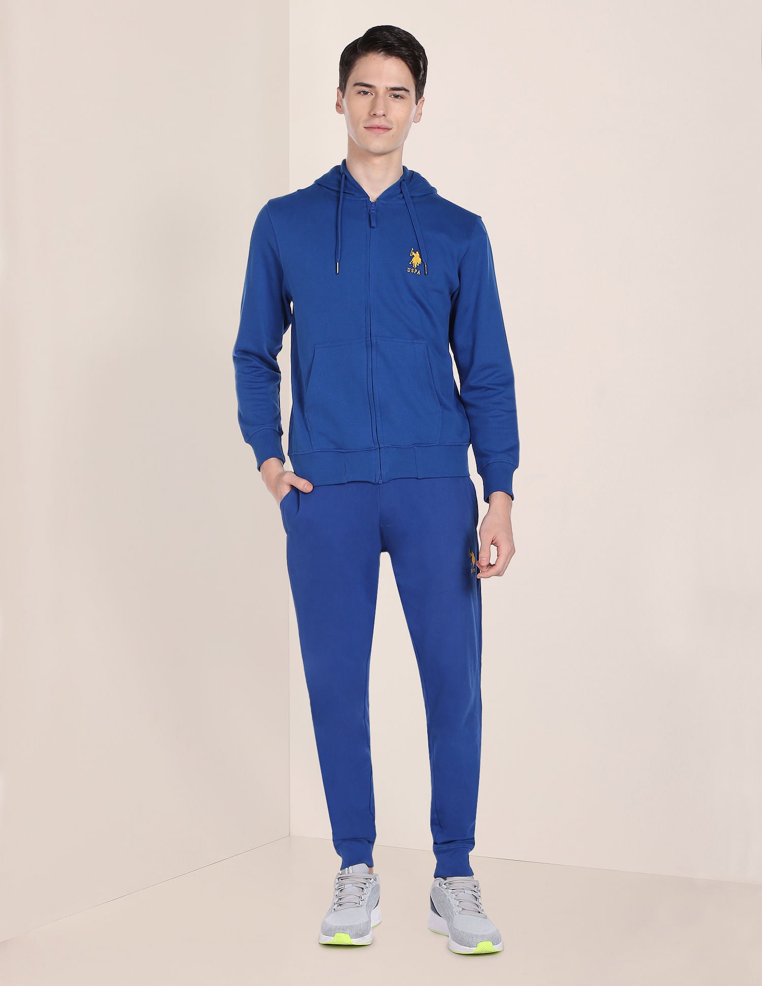 Solid Hooded Sweatshirt Blue - U.S. POLO ASSN. | Large