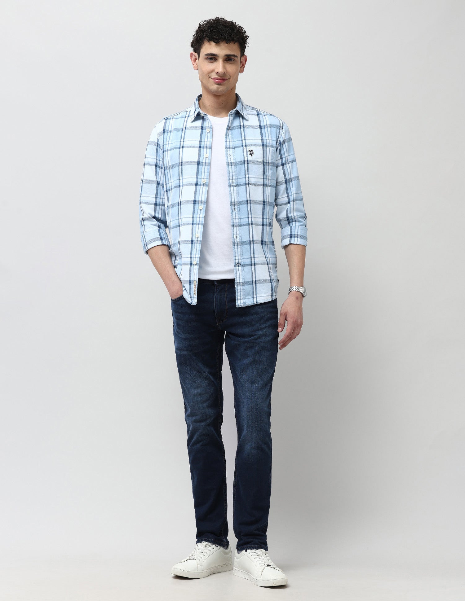 Brandon Slim Tapered Fit Blue Jeans Dark Blue - U.S. POLO ASSN. | Large